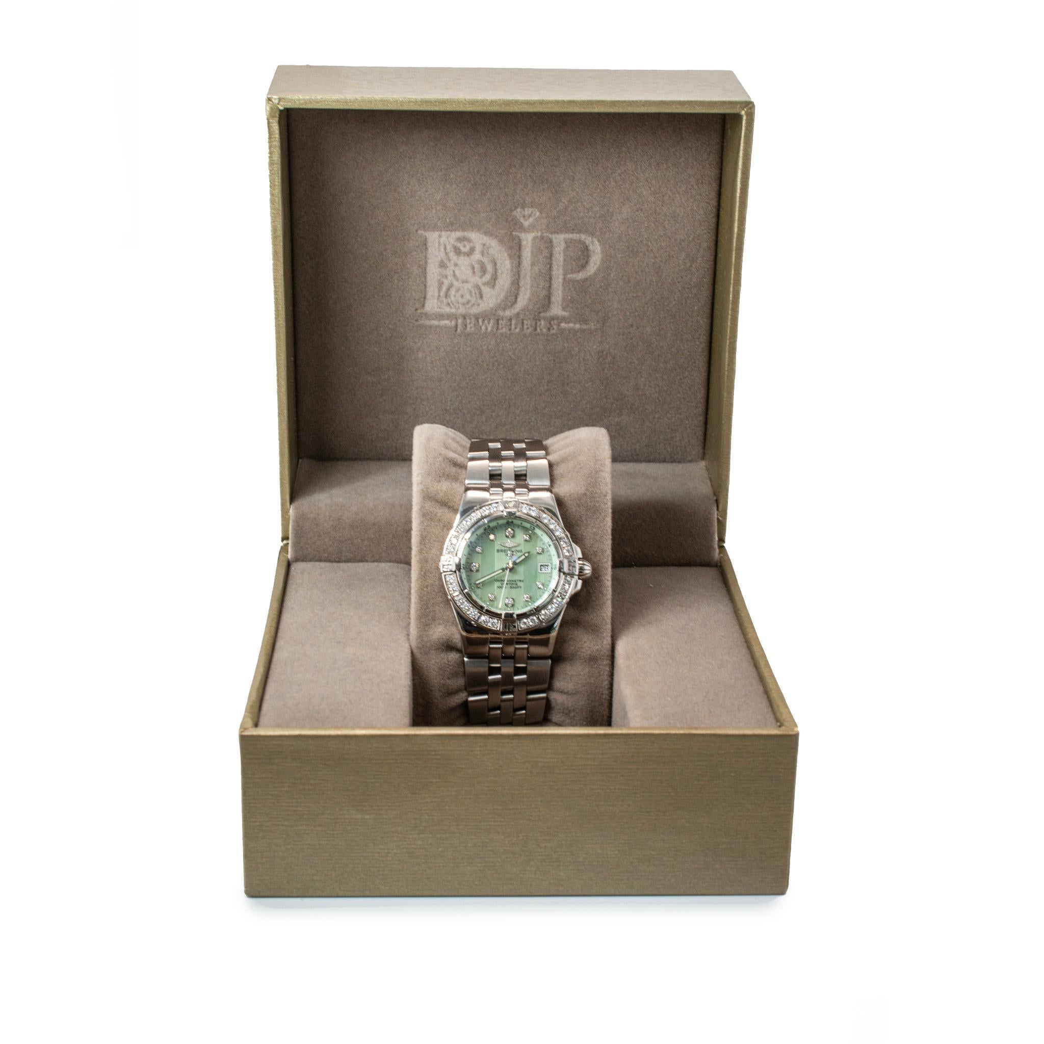 Orologio Breitling Starliner Chronometre 30MM A71340 Mop Diamond Bezel Steele in vendita 3
