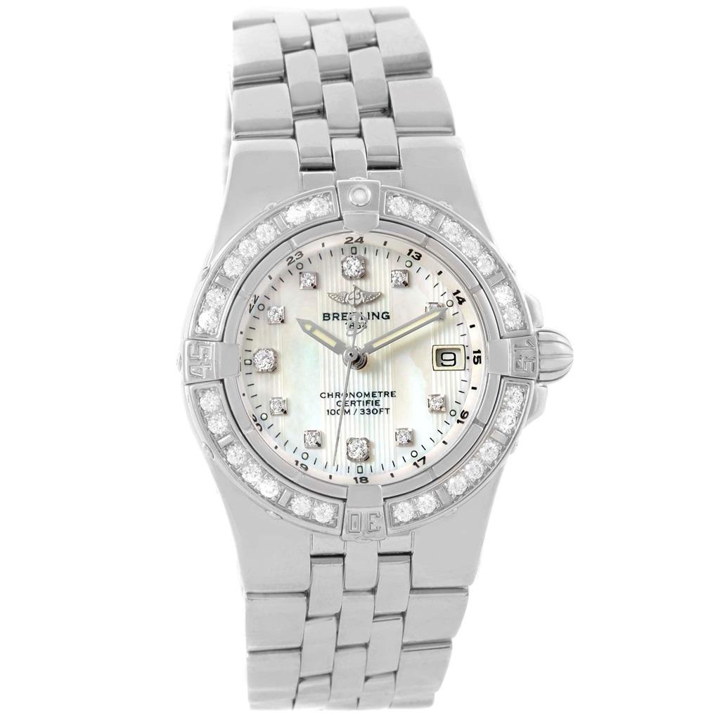 Women's Breitling Starliner Mother of Pearl Diamond Ladies Watch A71340 For Sale