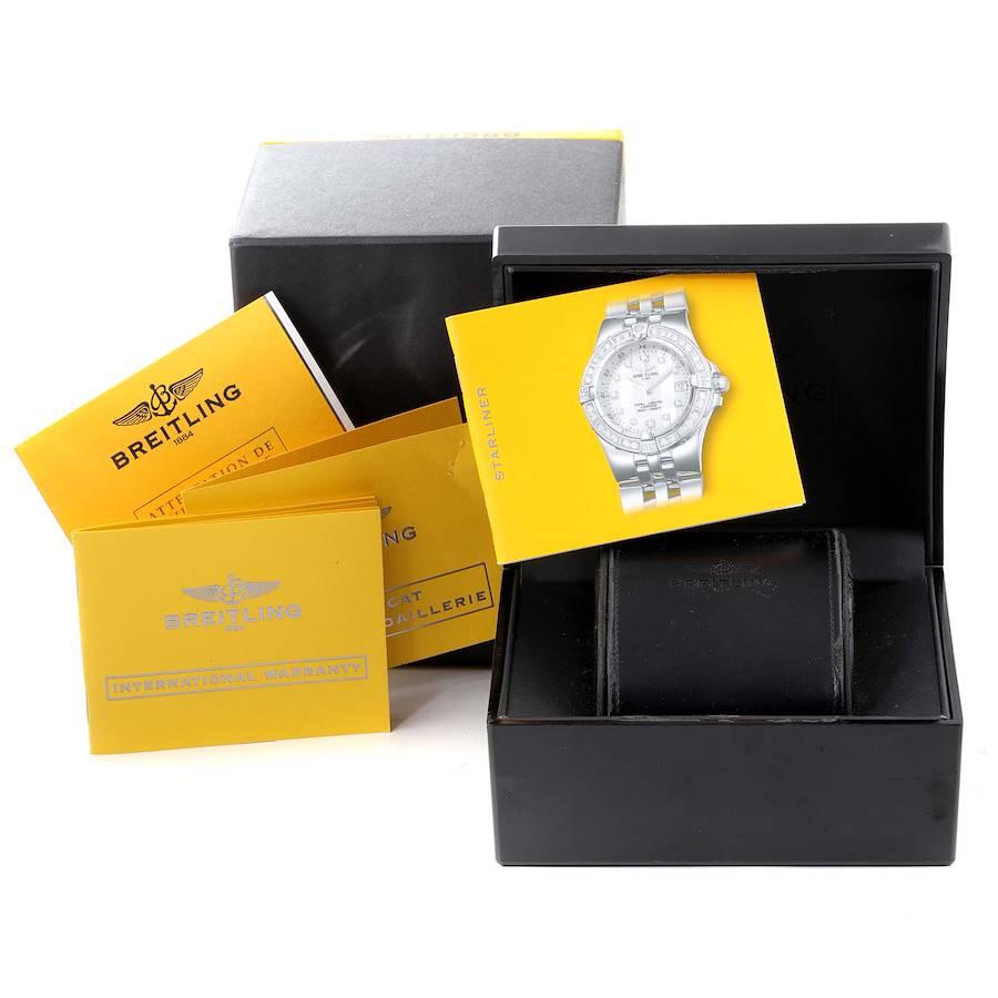Breitling Starliner Stahl Gelbgold MOP Diamond Damenuhr B71340 Box Papiere im Angebot 6