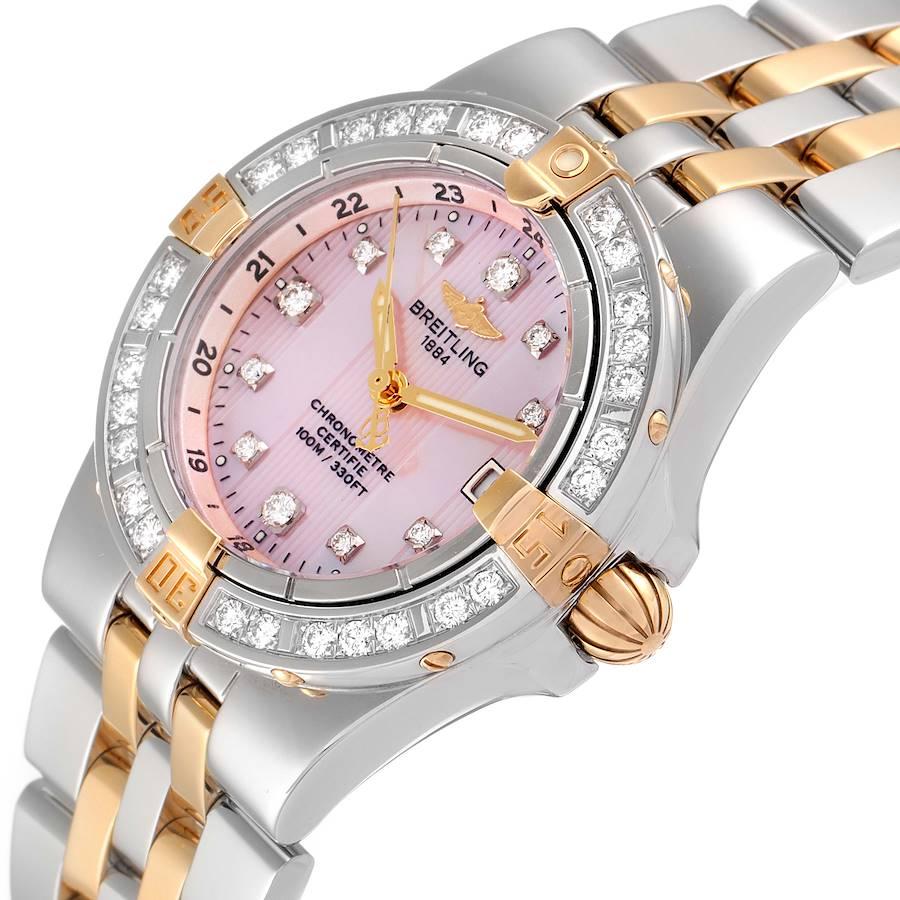 Breitling Starliner Stahl Gelbgold MOP Diamond Damenuhr B71340 Box Papiere im Angebot 1