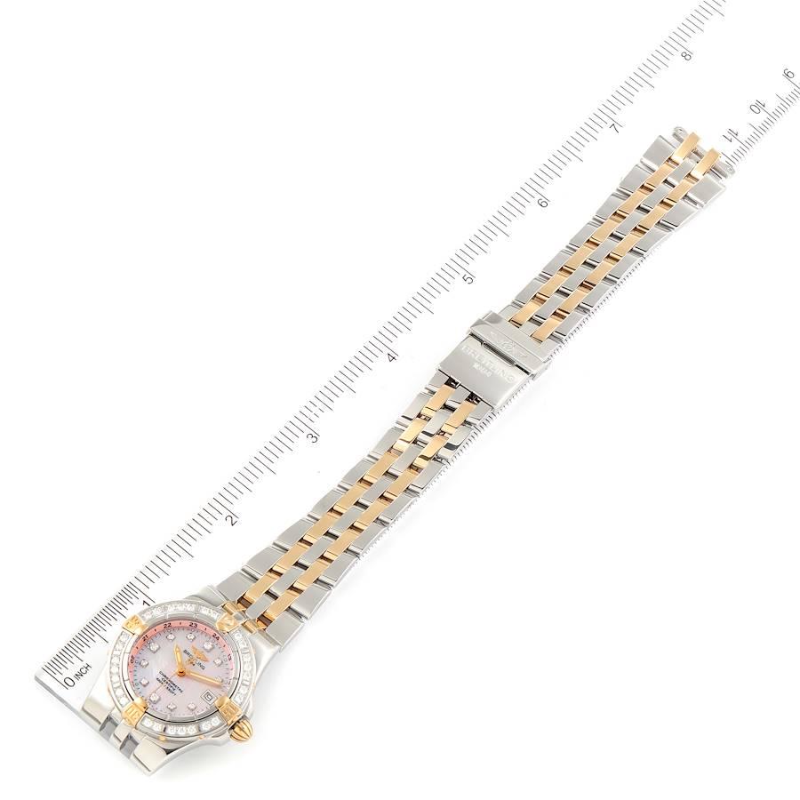 Breitling Starliner Stahl Gelbgold MOP Diamond Damenuhr B71340 Box Papiere im Angebot 4