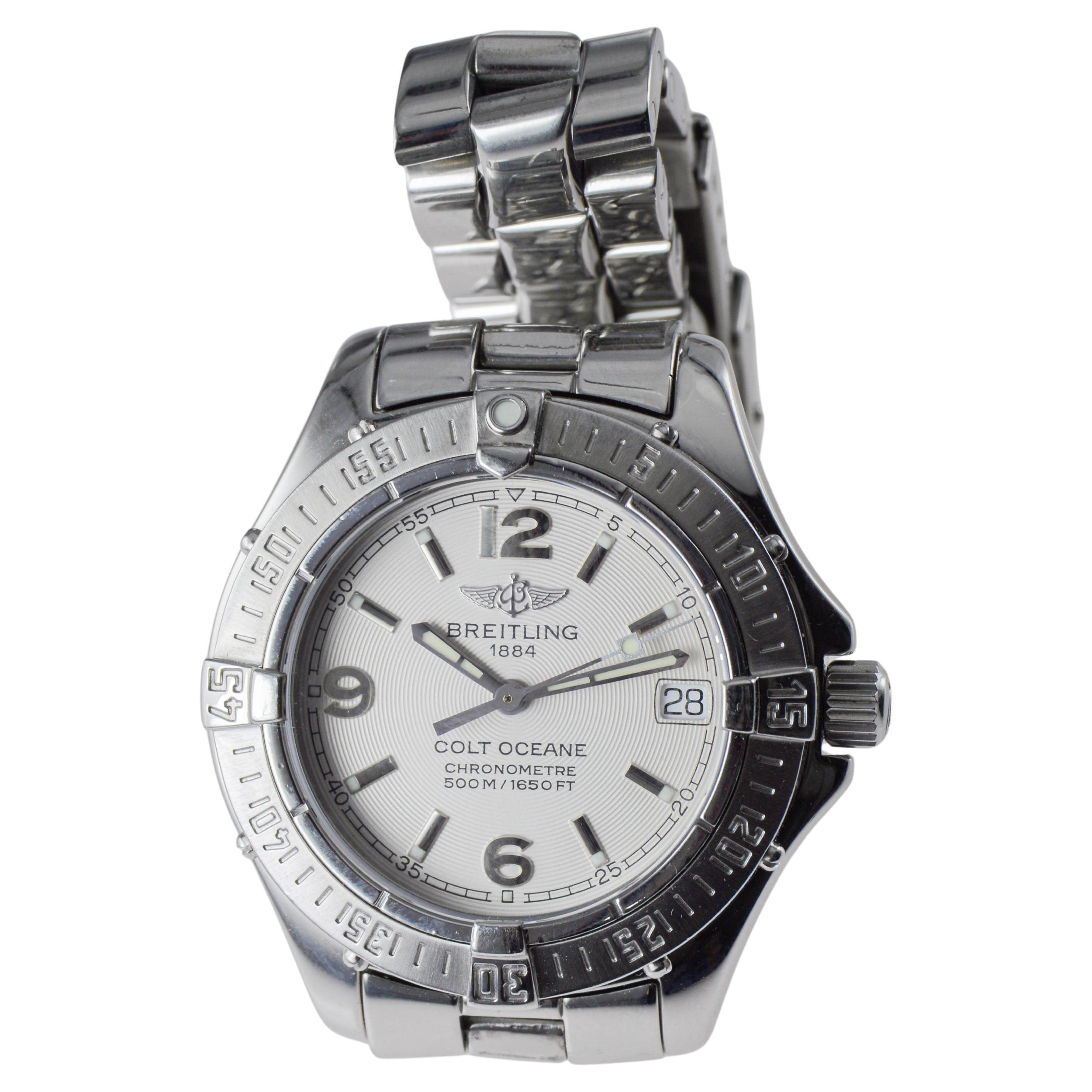 Breitling Stahl Damen Colt Oceane Quarzuhr circa 2003 in neuem Zustand im Angebot 6