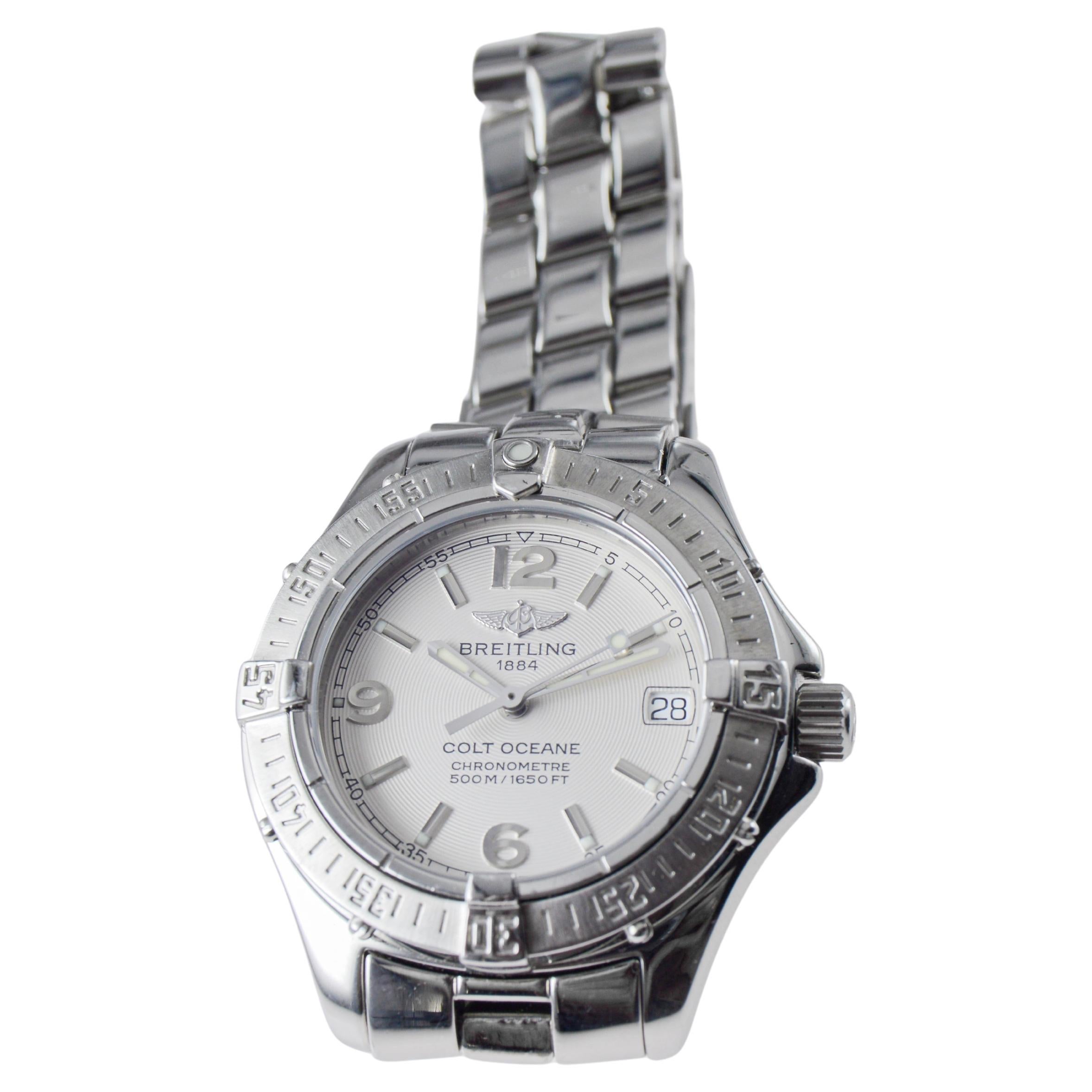 Breitling Stahl Damen Colt Oceane Quarzuhr circa 2003 in neuem Zustand im Angebot 7