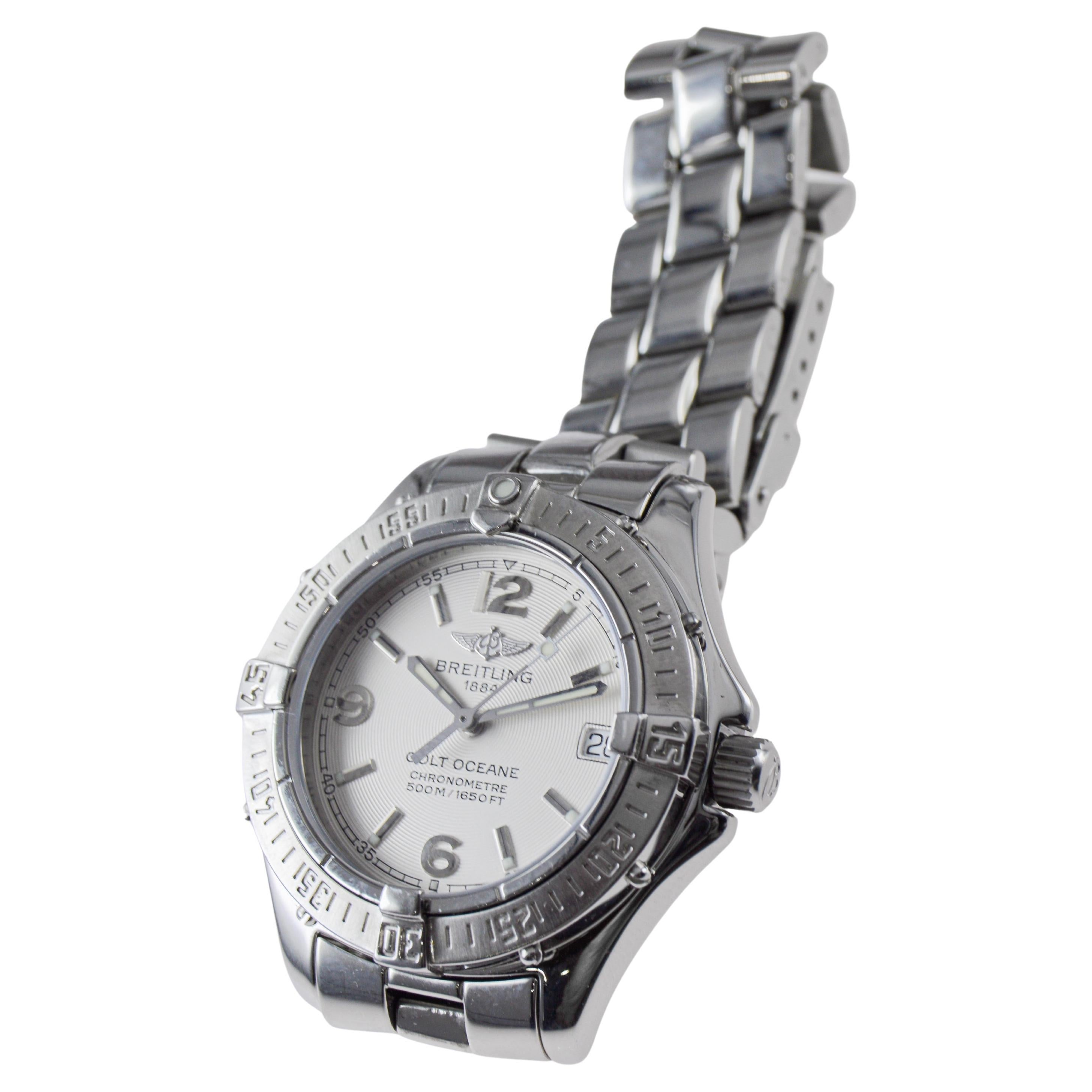 Breitling Stahl Damen Colt Oceane Quarzuhr circa 2003 in neuem Zustand im Angebot 8