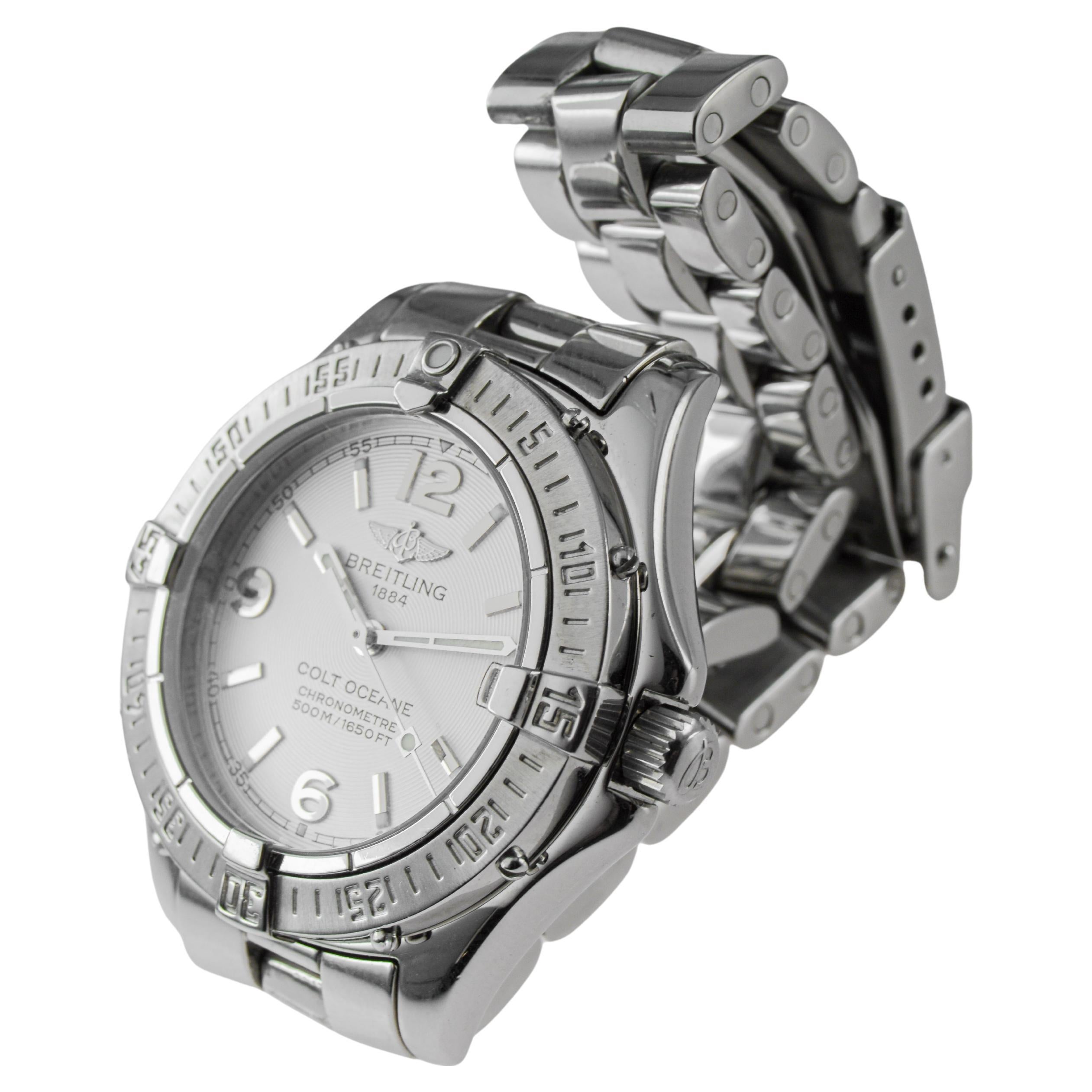 Breitling Stahl Damen Colt Oceane Quarzuhr circa 2003 in neuem Zustand im Angebot 9