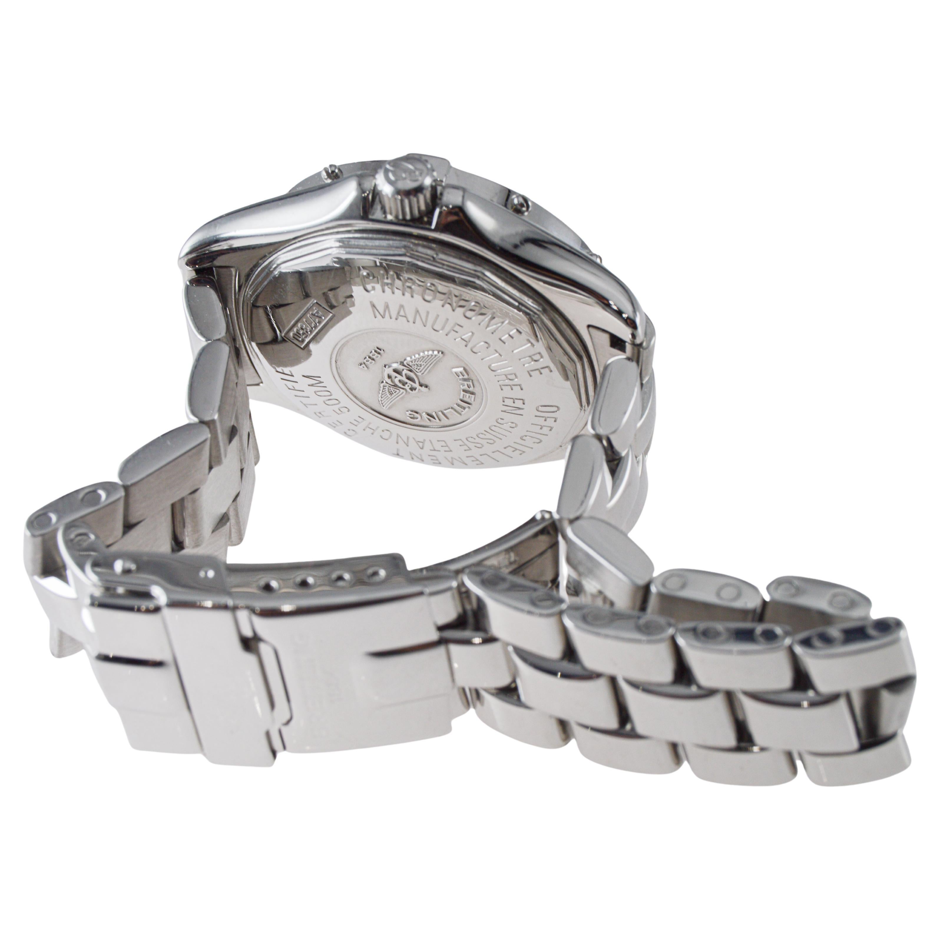 Breitling Stahl Damen Colt Oceane Quarzuhr circa 2003 in neuem Zustand im Angebot 11