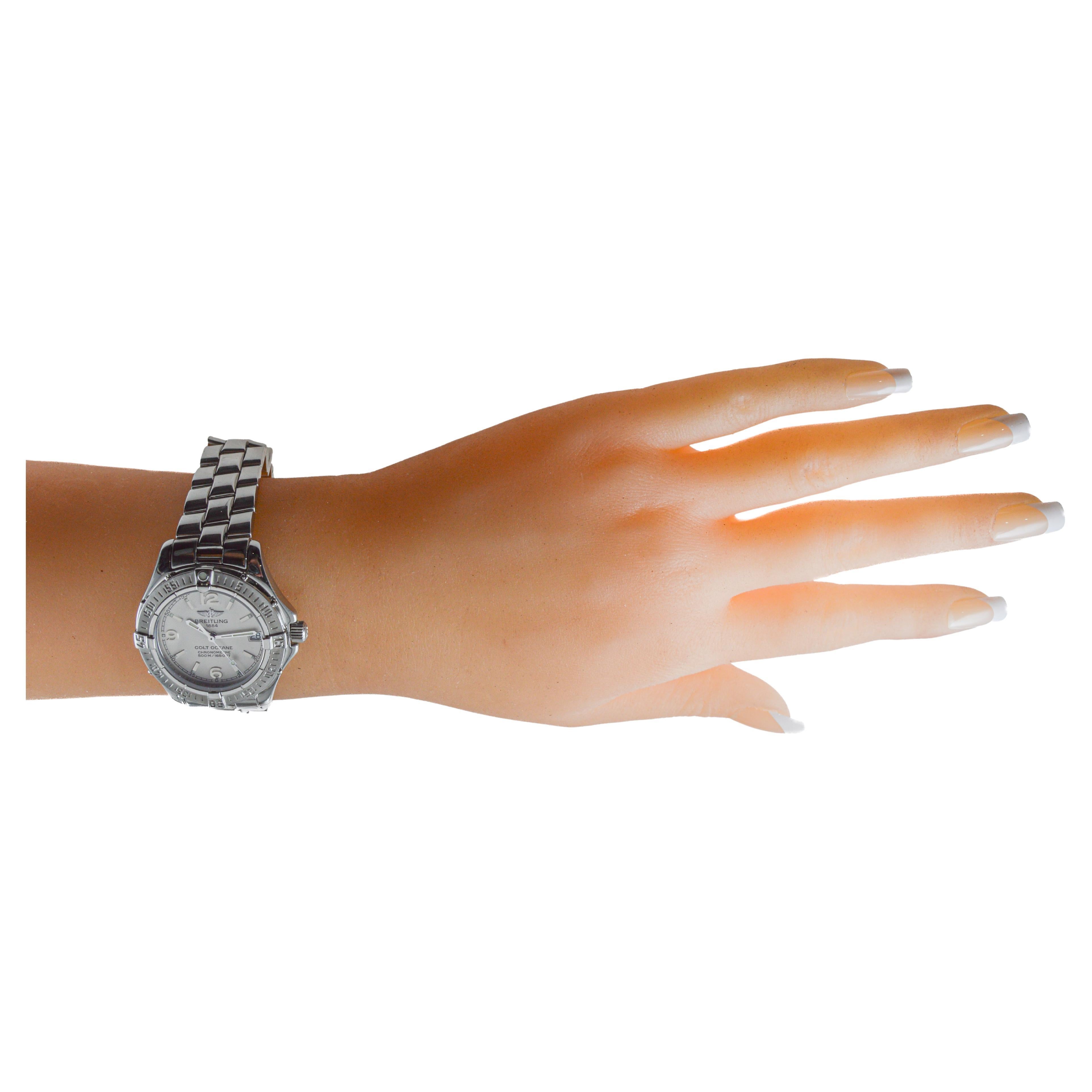 Breitling Stahl Damen Colt Oceane Quarzuhr circa 2003 in neuem Zustand im Angebot 12