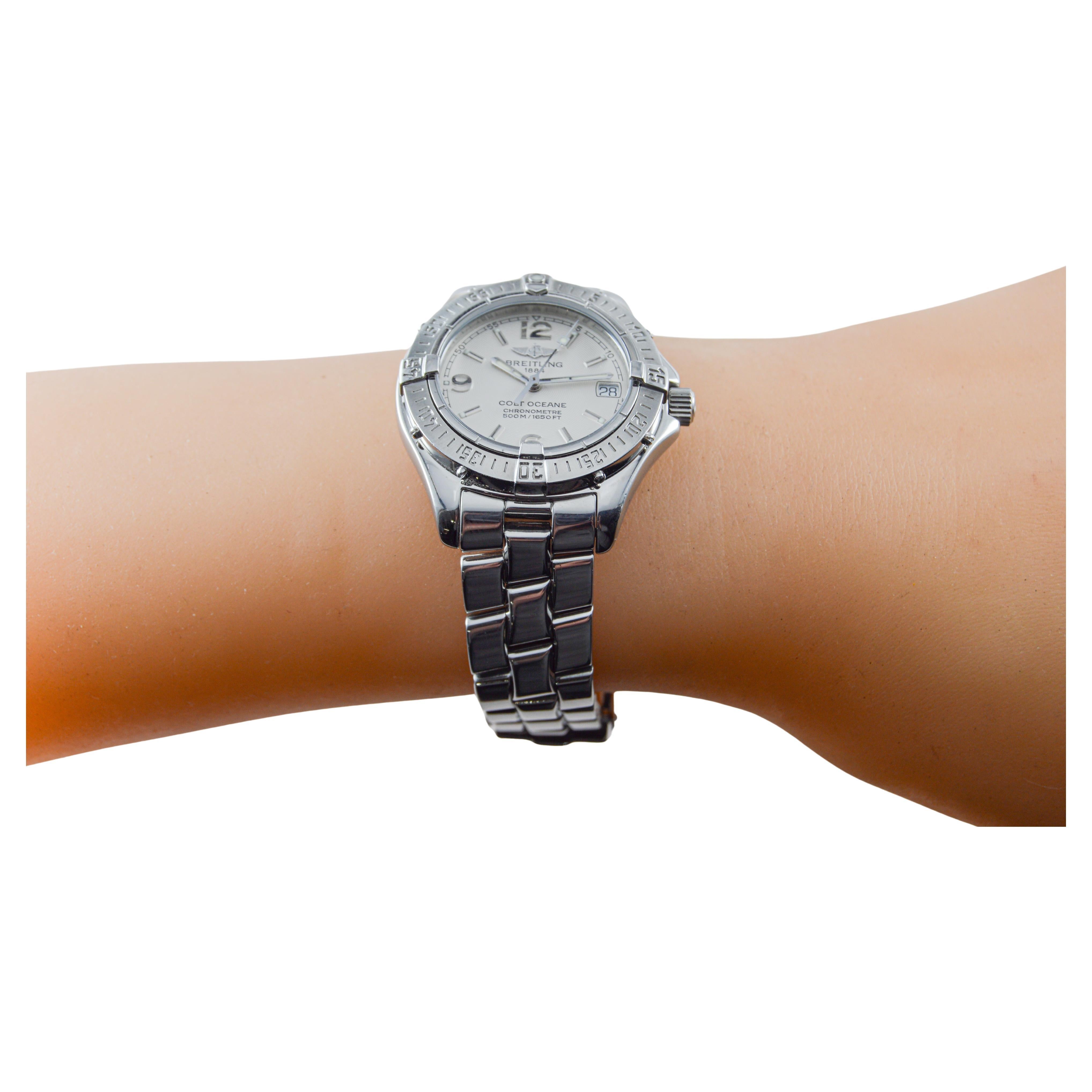 Breitling Stahl Damen Colt Oceane Quarzuhr circa 2003 in neuem Zustand im Angebot 13