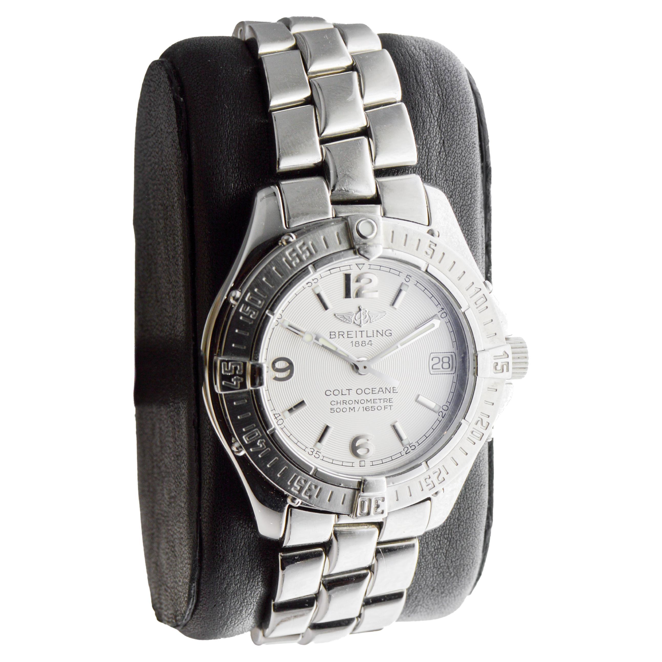 Breitling Stahl Damen Colt Oceane Quarzuhr circa 2003 in neuem Zustand im Angebot 1