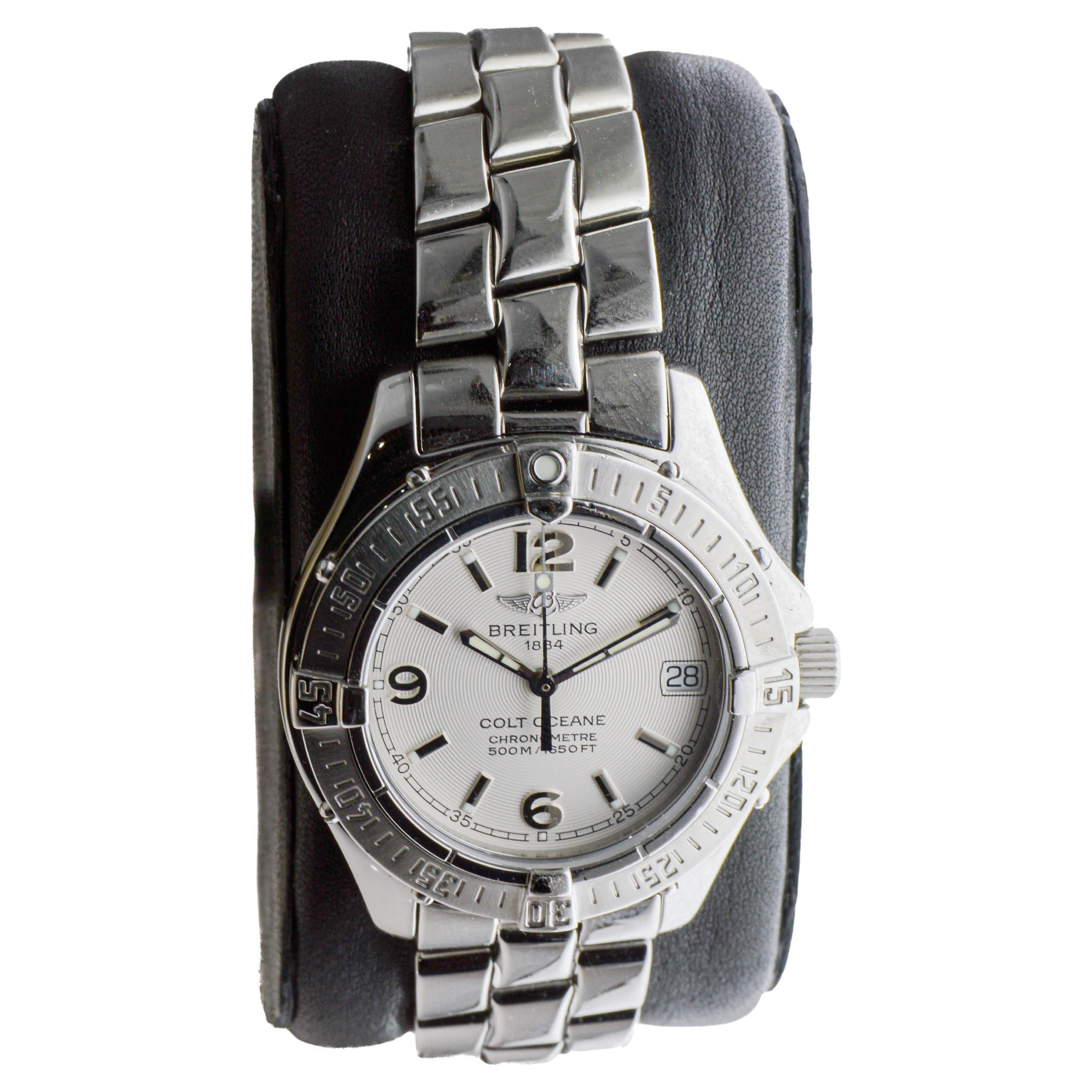 Breitling Stahl Damen Colt Oceane Quarzuhr circa 2003 in neuem Zustand im Angebot 2
