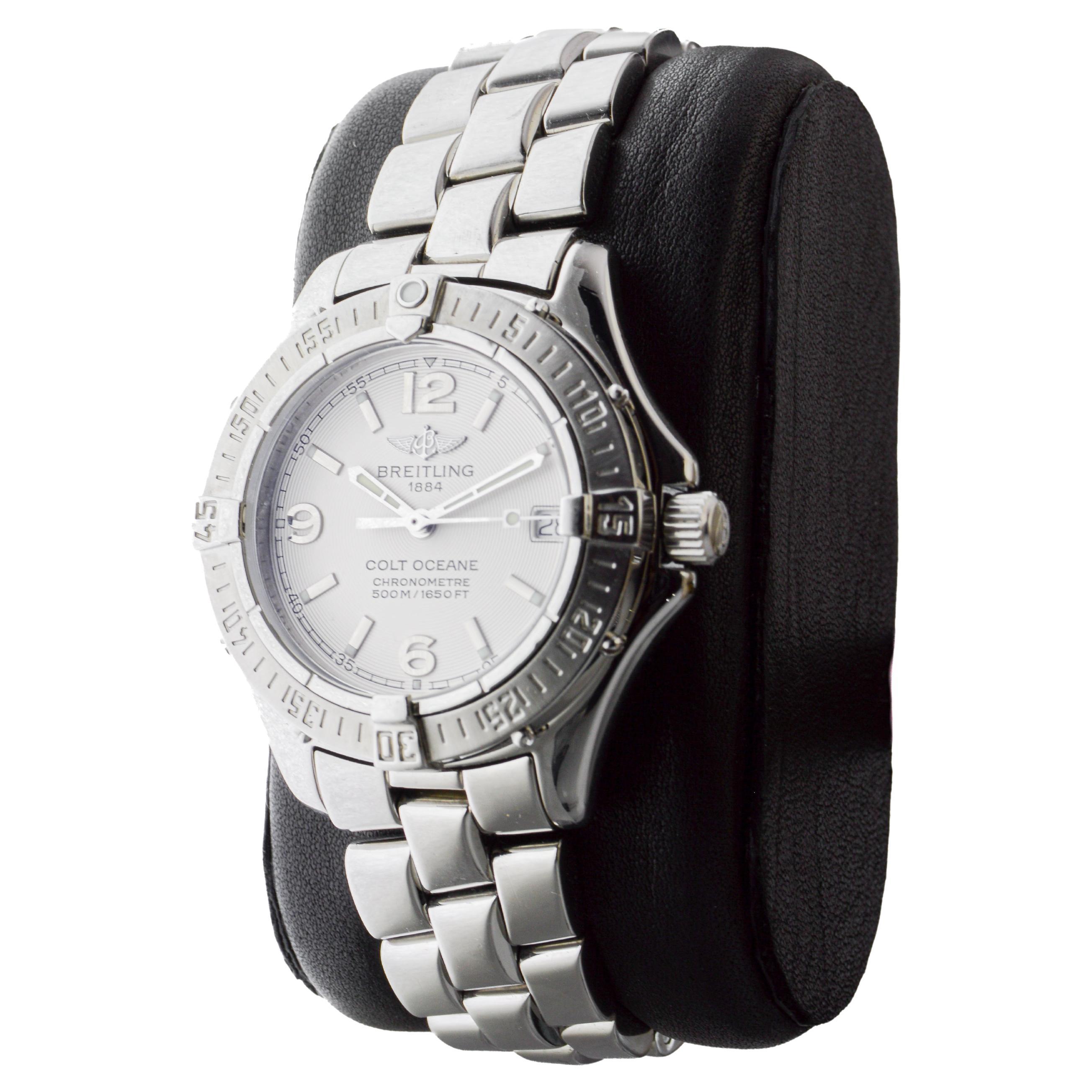 Breitling Stahl Damen Colt Oceane Quarzuhr circa 2003 in neuem Zustand im Angebot 4