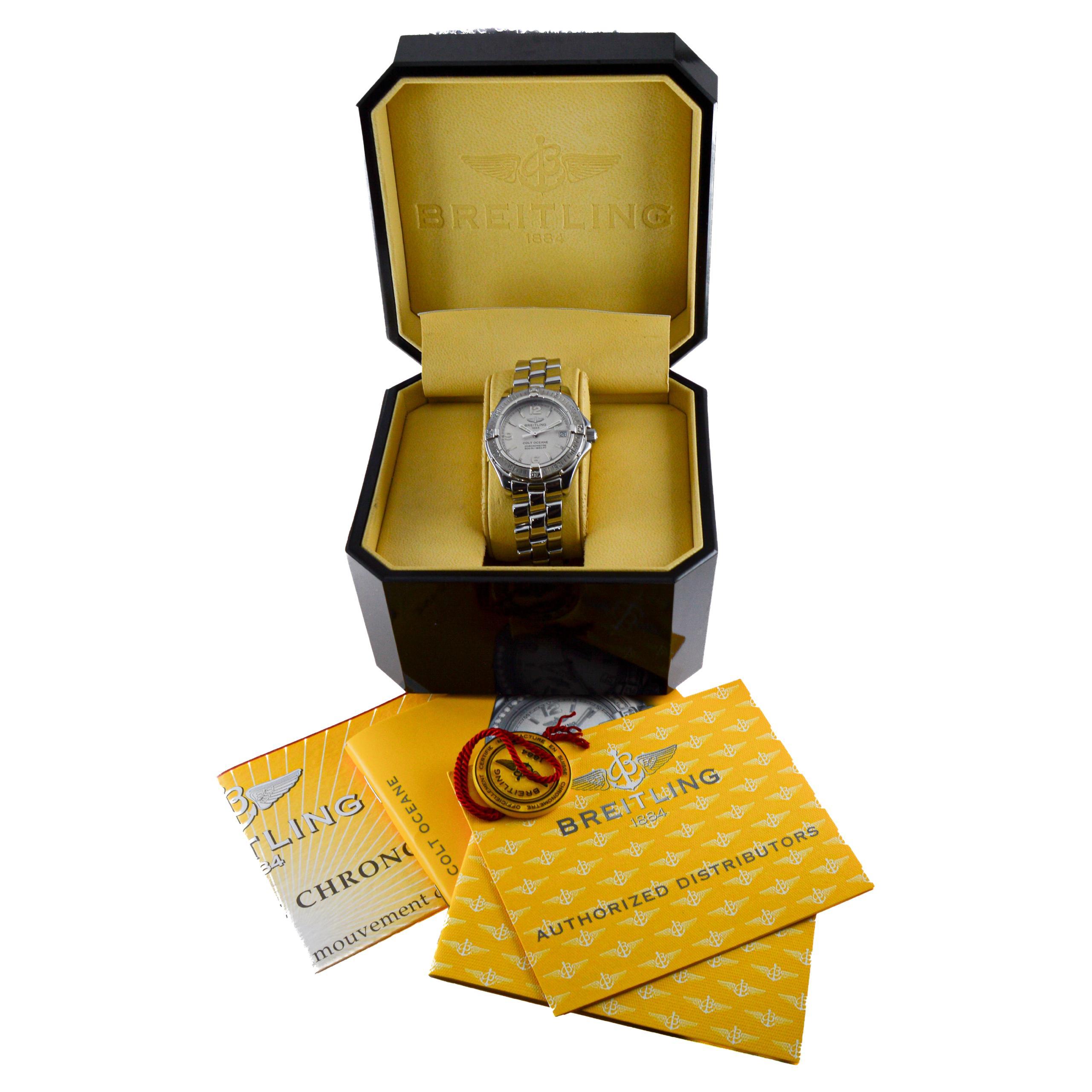 Breitling Stahl Damen Colt Oceane Quarzuhr circa 2003 in neuem Zustand im Angebot
