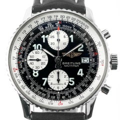 Breitling Steel Old Navitmer Mens Chronograph Wristwatch