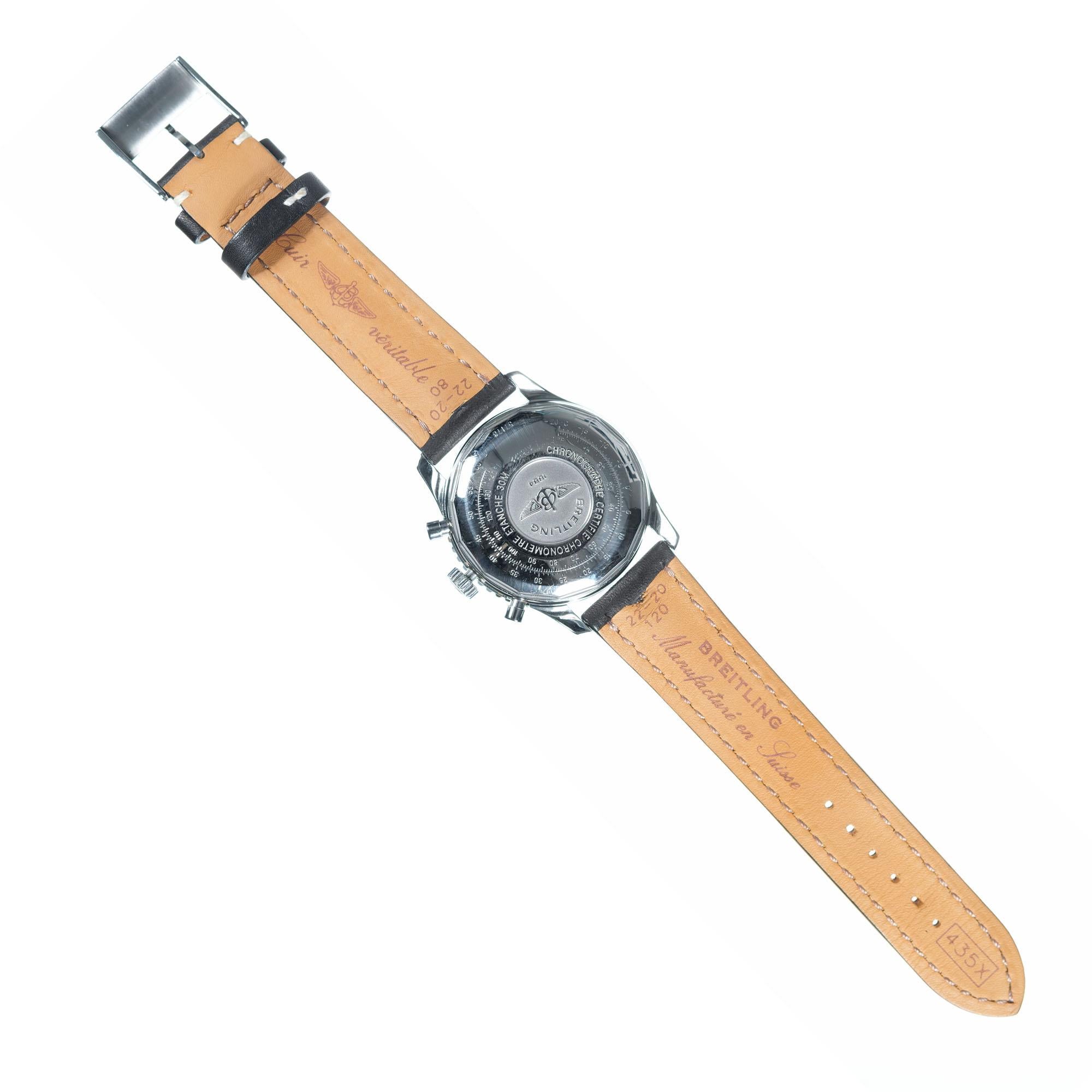 Montre-bracelet chronographe Breitling Steel Old Navitmer pour hommes en vente 1