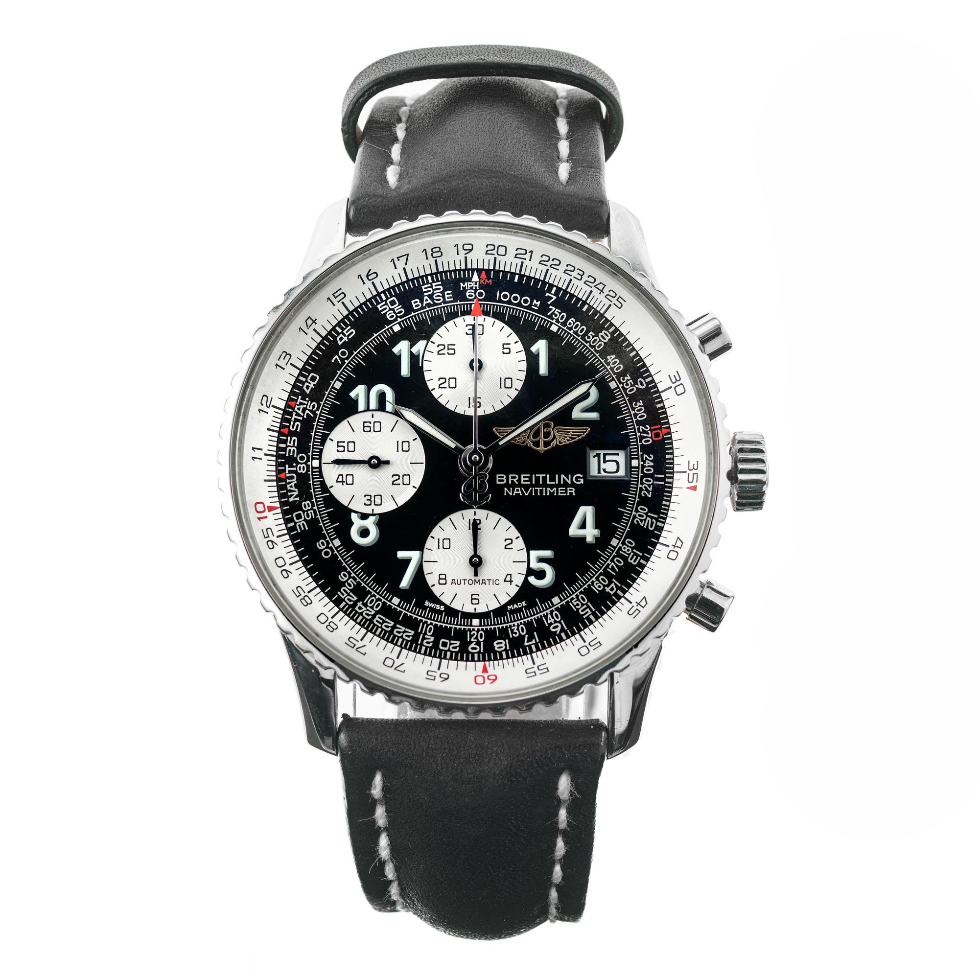 Breitling Stahl Old Navitmer Herren-Chronograph-Armbanduhr im Angebot