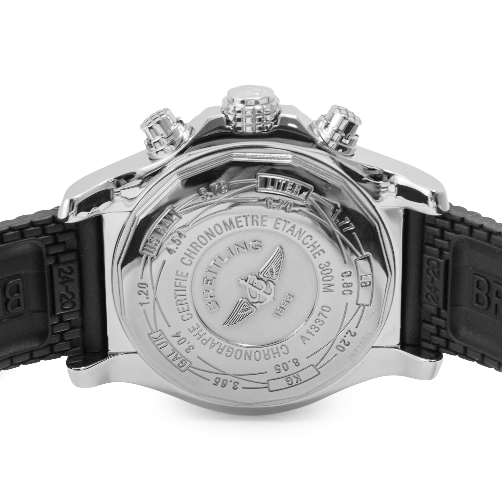 Uomo Orologio cronografo Breitling Super Avenger 48MM A1337011 con lunetta di diamanti in acciaio inossidabile in vendita