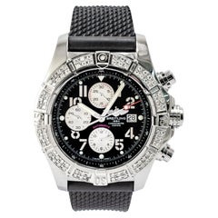 Breitling Super Avenger 48MM A1337011 Diamond Bezel Stainless Steel Chrono Watch