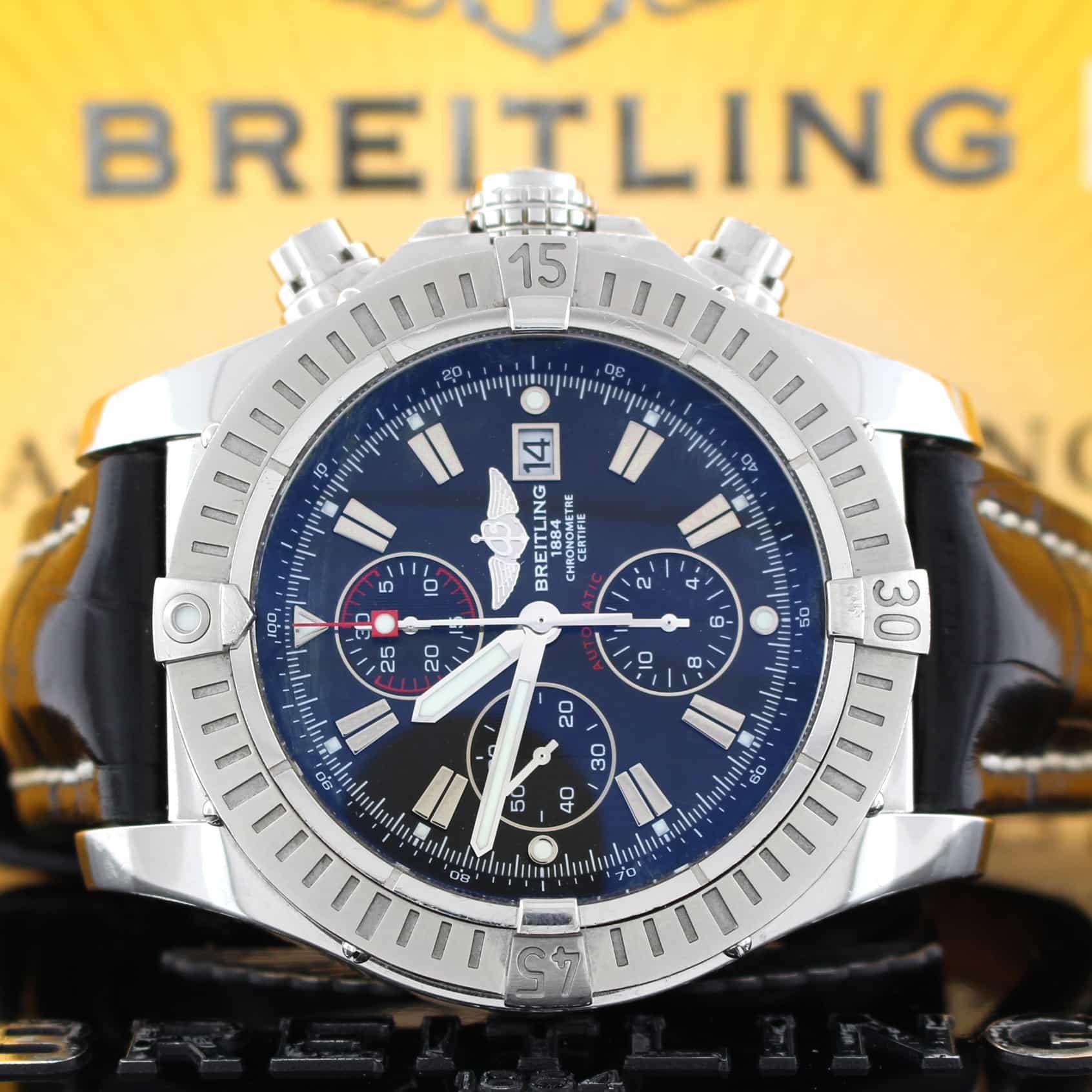 Breitling Super Avenger Chronograph Automatic Stainless Steel Men's Watch For Sale 1