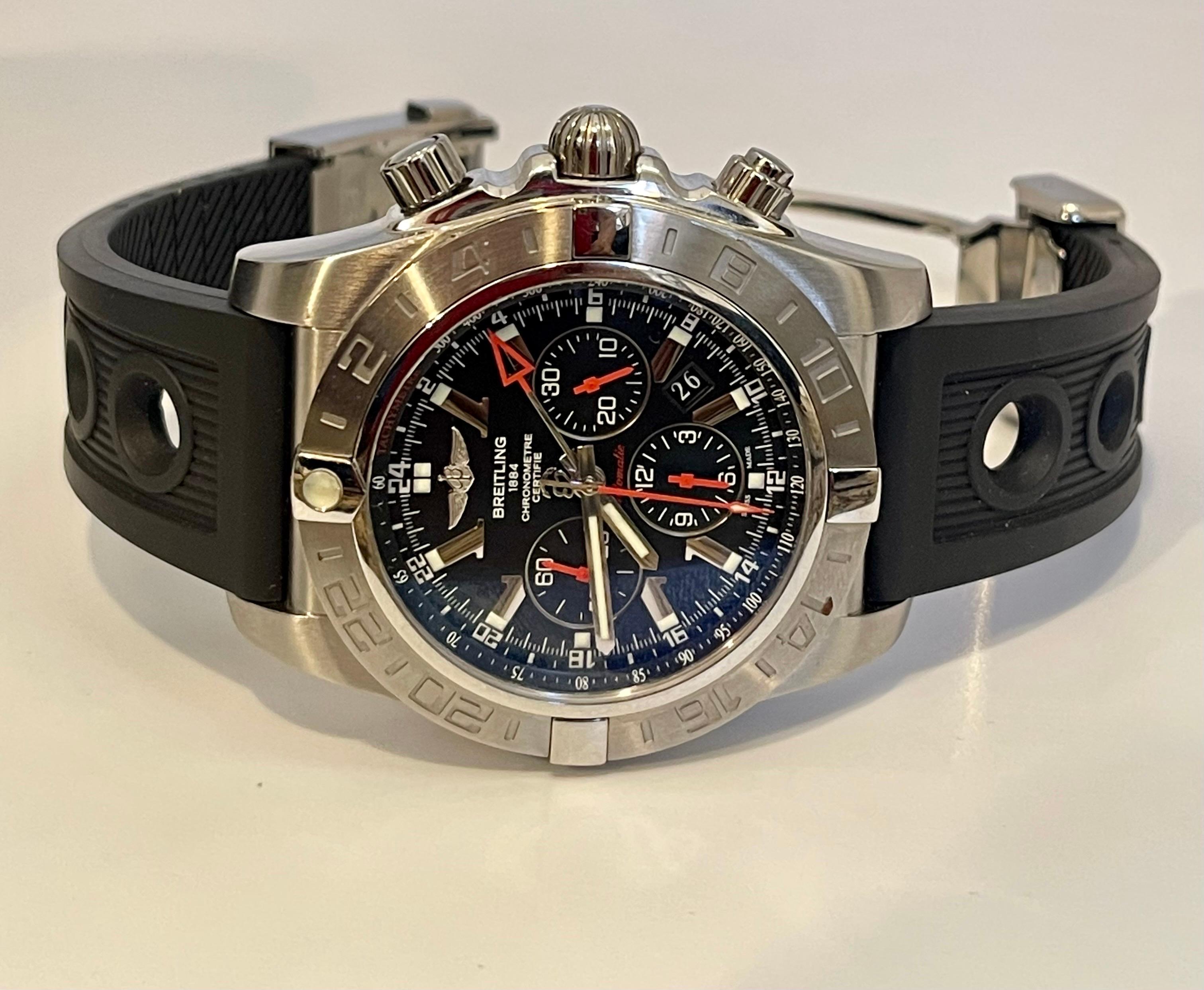 Breitling Super Avenger Chrono Limited Edition Black PVD Steel Rare, 4004422 For Sale 4