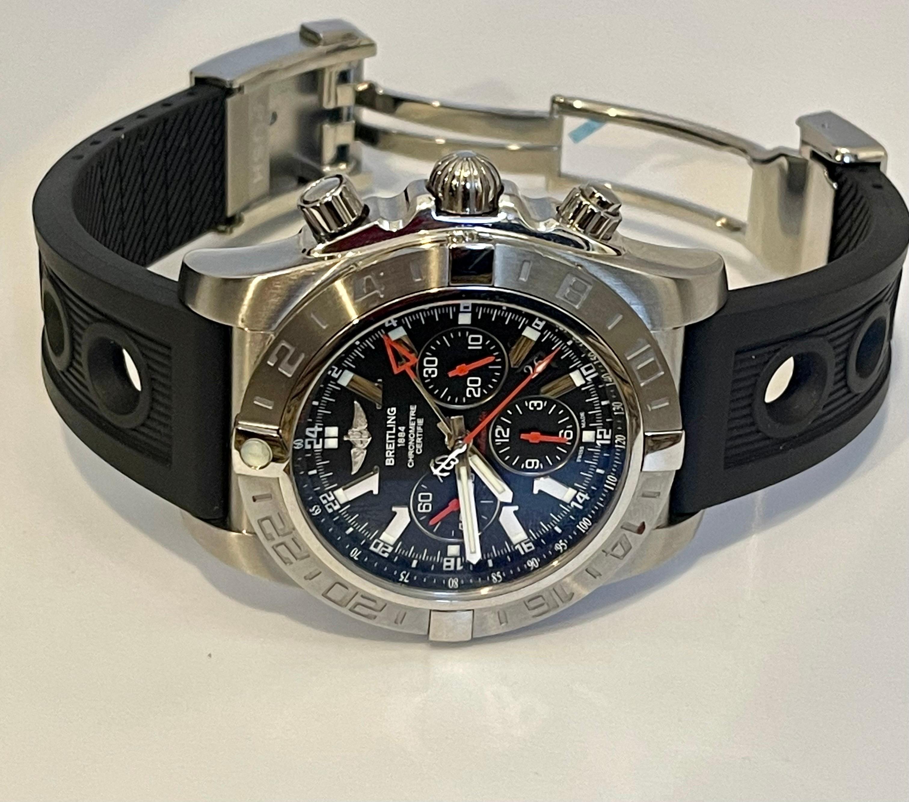 Breitling Super Avenger Chrono Limited Edition Black PVD Steel Rare, 4004422 For Sale 5