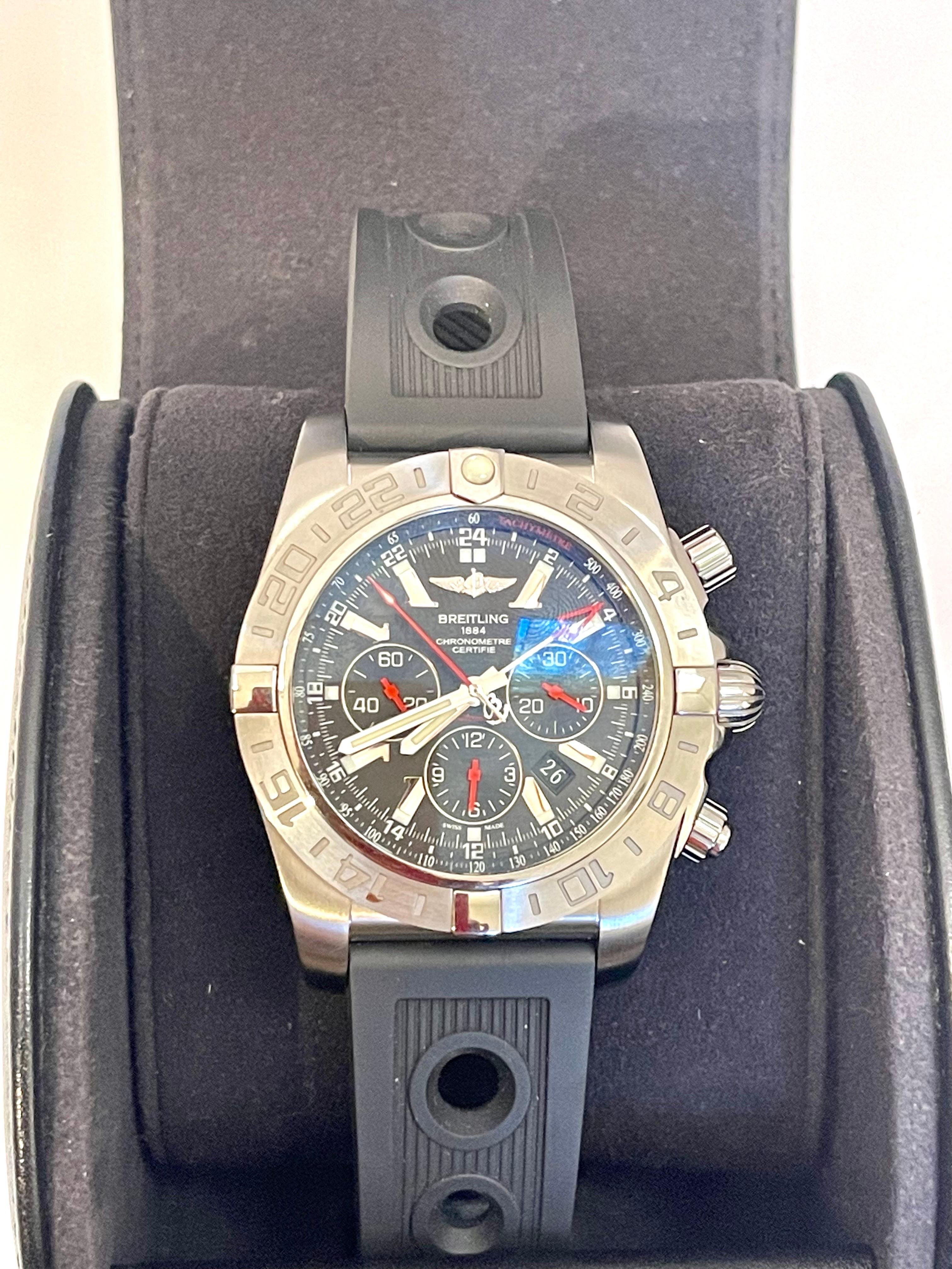 Breitling Super Avenger Chrono Limited Edition Black PVD Steel Rare, 4004422 For Sale 7