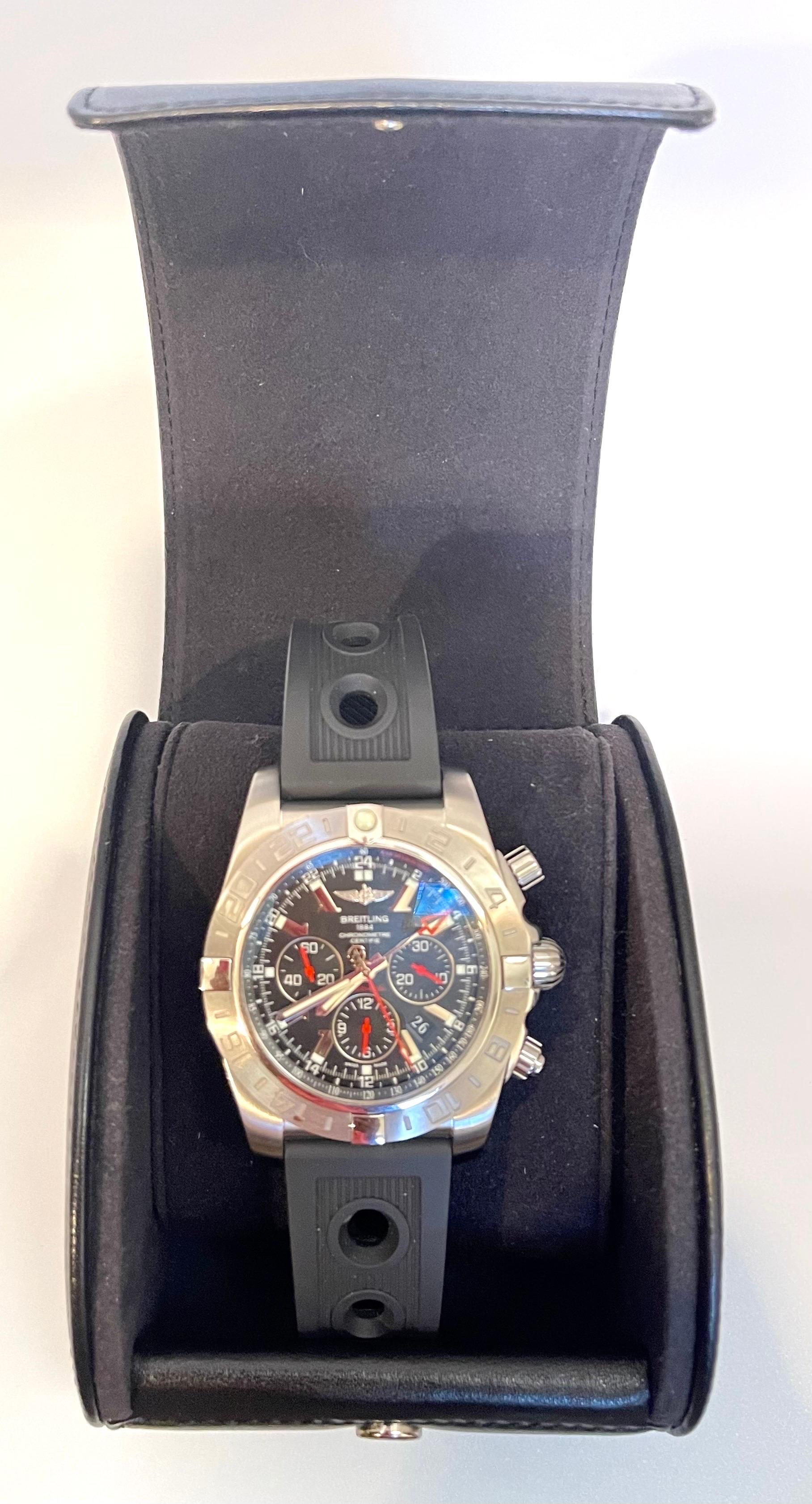 Breitling Super Avenger Chrono Limited Edition Black PVD Steel Rare, 4004422 For Sale 9