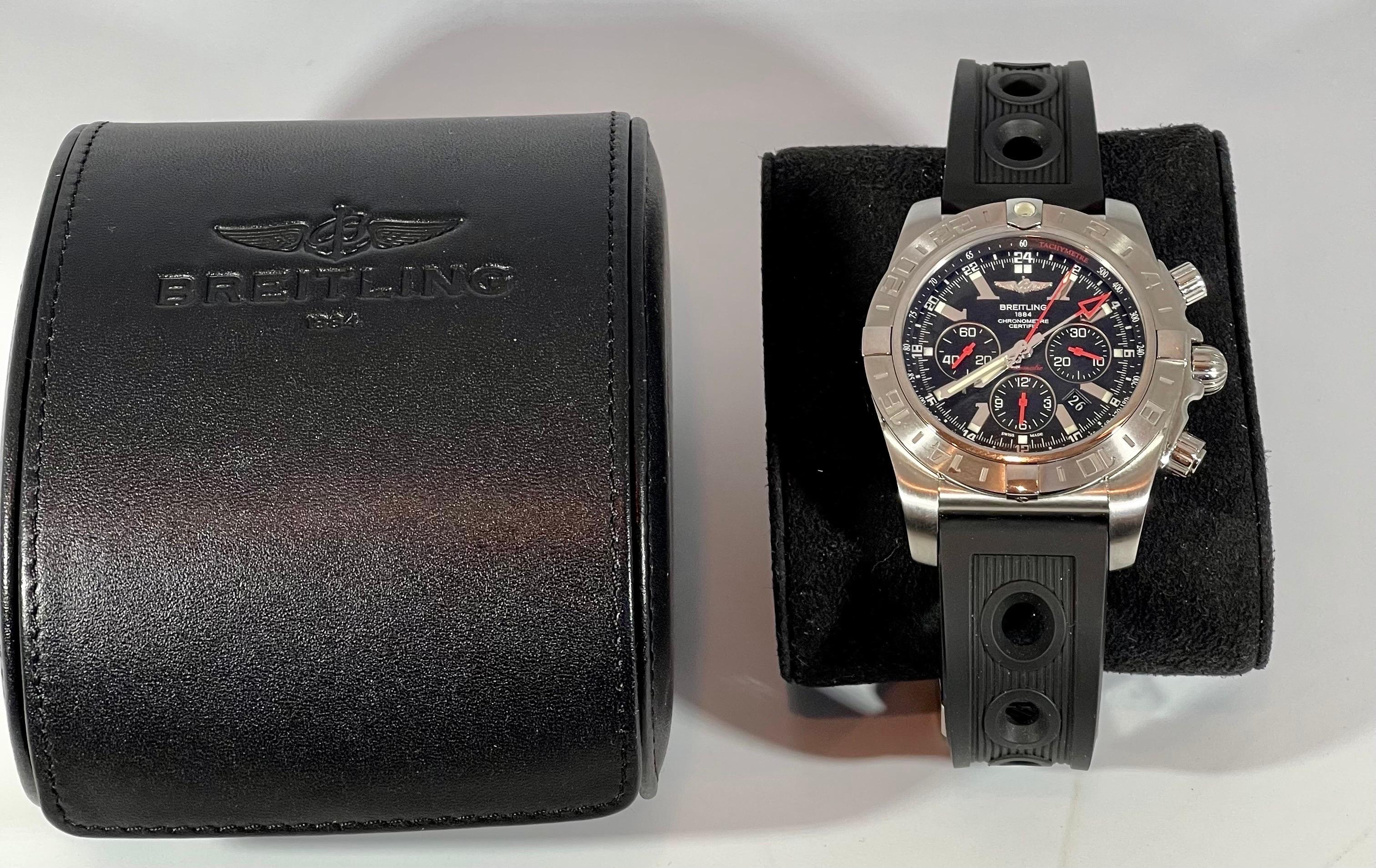 Breitling Super Avenger Chrono Limited Edition Black PVD Steel Rare, 4004422 For Sale 12