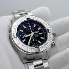 Breitling Super Avenger Chronograph A13375 48mm Black Dial Stainless Steel
