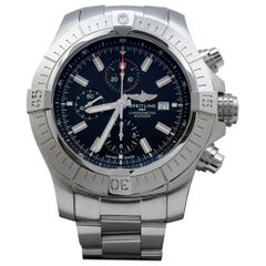 Breitling Super Avenger Chronograph A13375 48mm Black Dial Stainless Steel