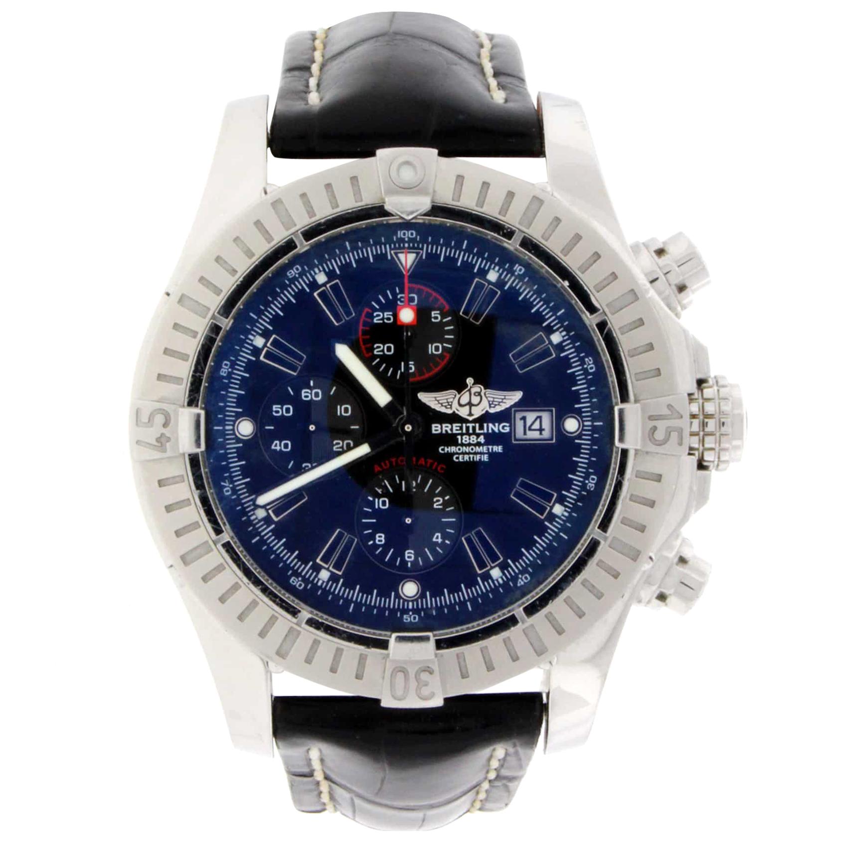 Breitling Super Avenger Chronograph Automatic Stainless Steel Men's Watch For Sale