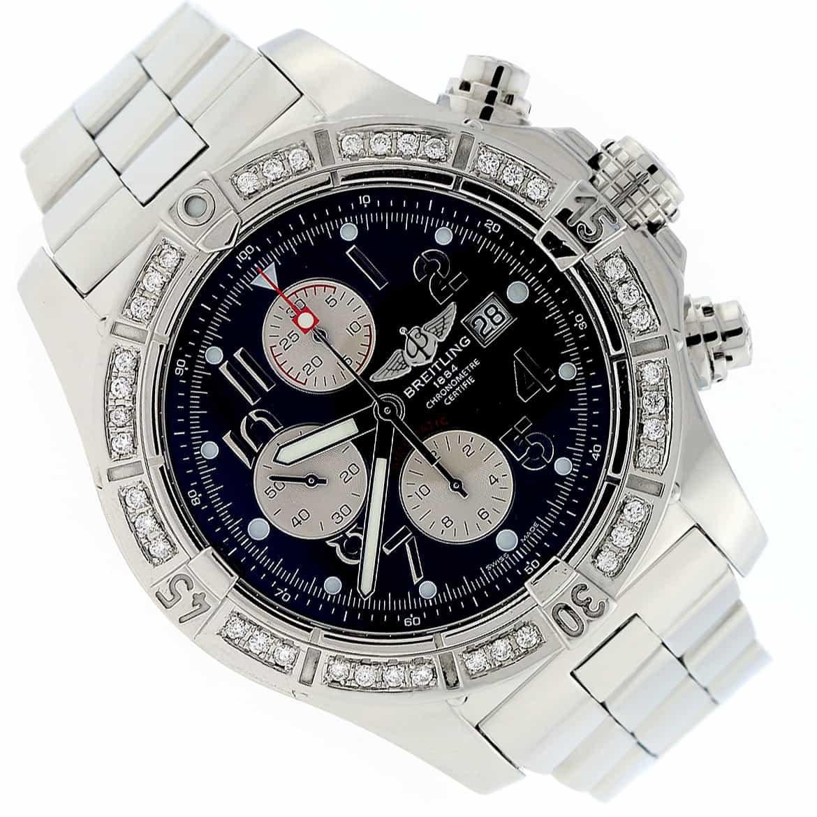 Breitling Super Avenger Chronograph Black Dial Automatic Men's Watch For Sale 7
