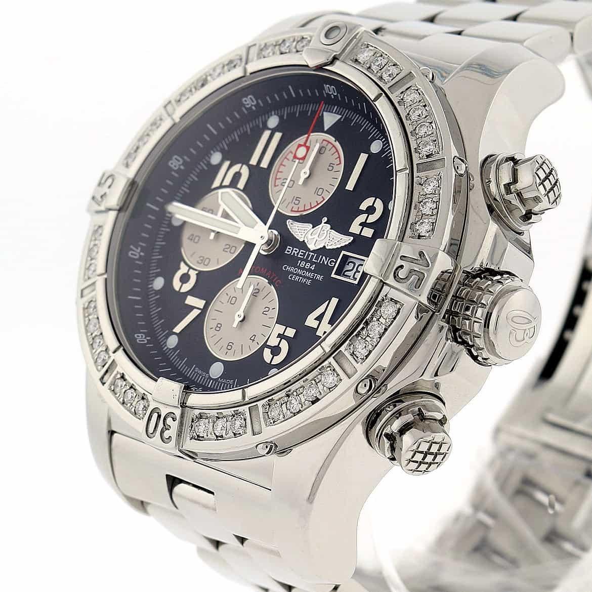 Breitling Super Avenger Chronograph Black Dial Automatic Men's Watch For Sale 1