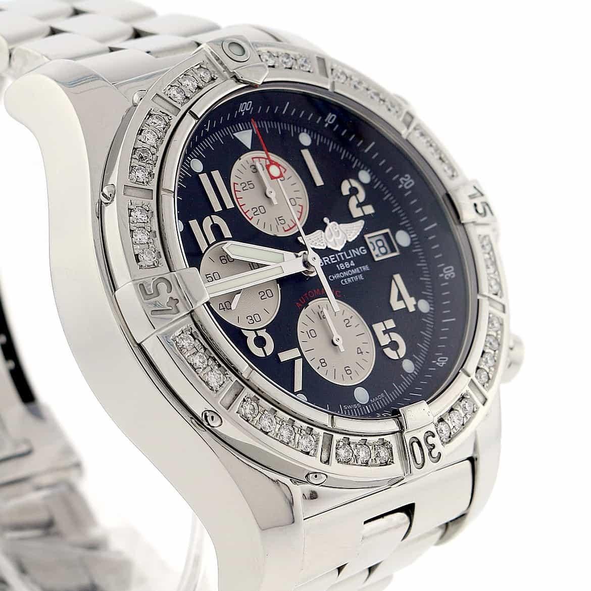 Breitling Super Avenger Chronograph Black Dial Automatic Men's Watch For Sale 2
