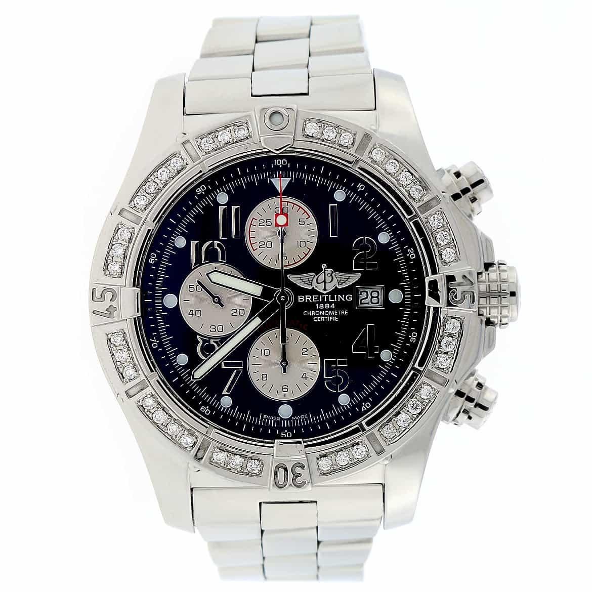 Breitling Super Avenger Chronograph Black Dial Automatic Men's Watch For Sale 6
