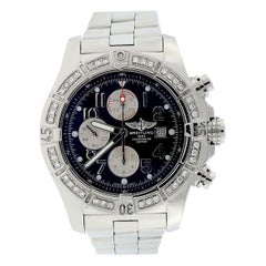 Used Breitling Super Avenger Chronograph Black Dial Automatic Men's Watch