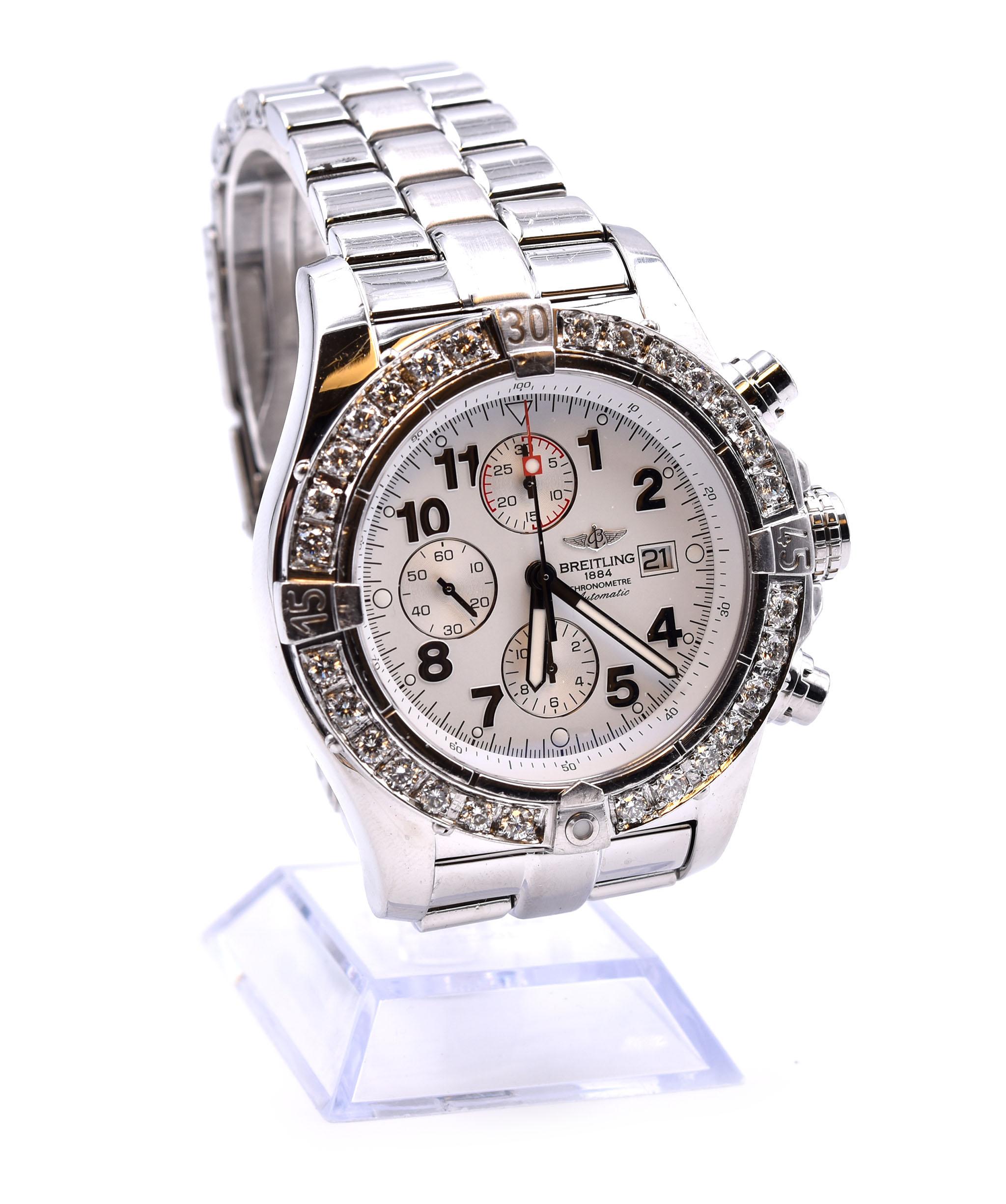 diamond bezel breitling super avenger