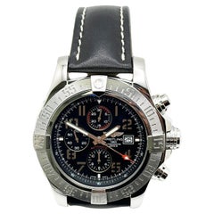 Breitling Super Avenger II A13371 Acciaio inossidabile Cinturino in pelle Scatola Libretto 48mm