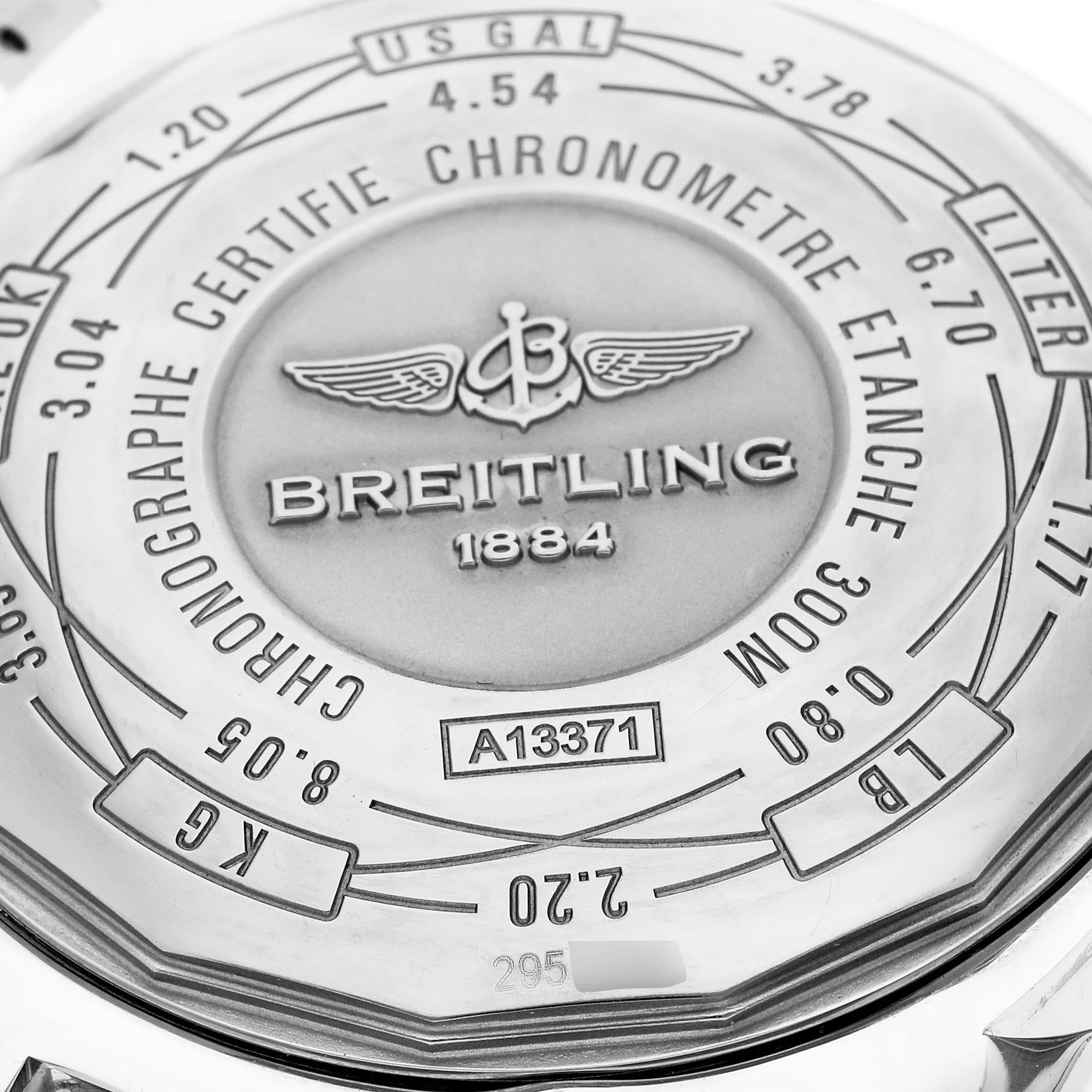 Breitling Super Avenger II Black Dial Steel Mens Watch A13371 1
