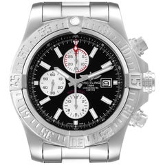 Breitling Super Avenger II Black Dial Steel Mens Watch A13371