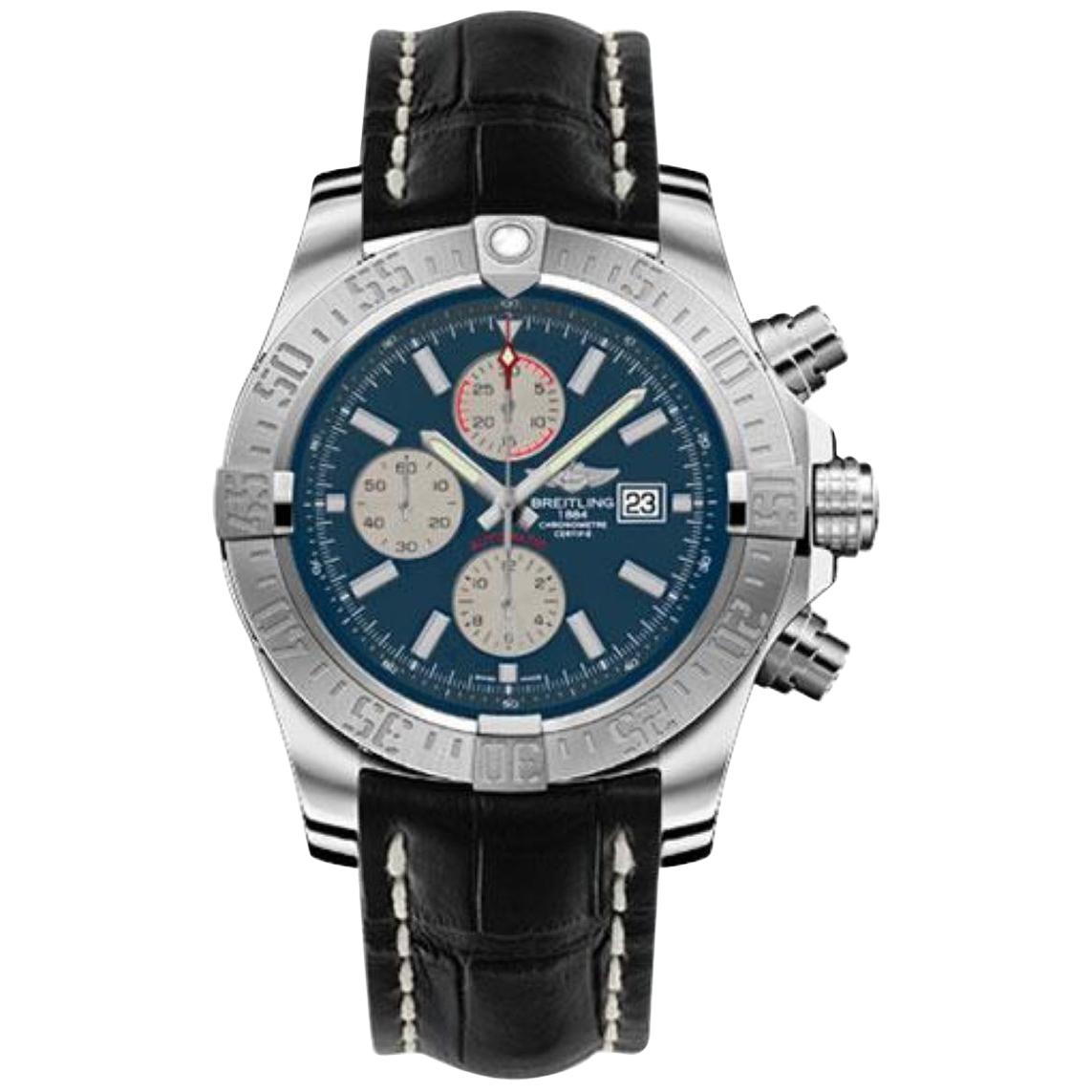 Breitling Super Avenger II Croco Strap, Deployant Buckle Watches For Sale