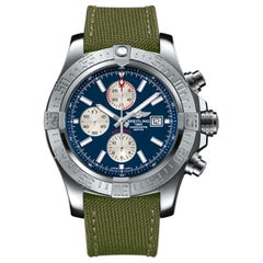 Breitling Super Avenger II Military Strap, Tang Buckle Men's Watches
