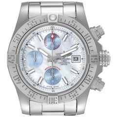 Breitling Super Avenger Mother of Pearl Special Edition Watch A13381 Box Card