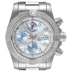 Breitling Super Avenger Mother of Pearl Special Edition Watch A13381 Box Card