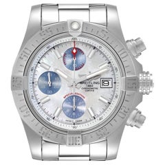 Breitling Super Avenger Mother of Pearl Special Edition Watch A13381 Box Card
