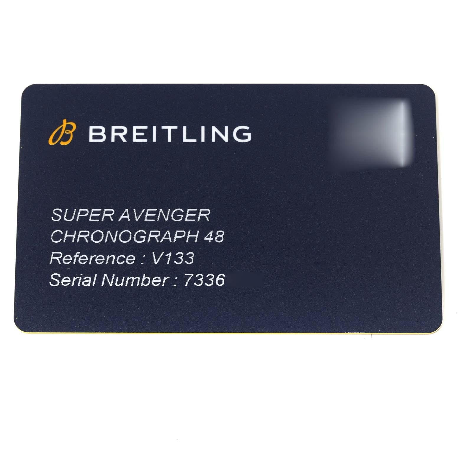 Breitling Super Avenger Night Mission Titanium DLC Mens Watch V13375 Unworn For Sale 4