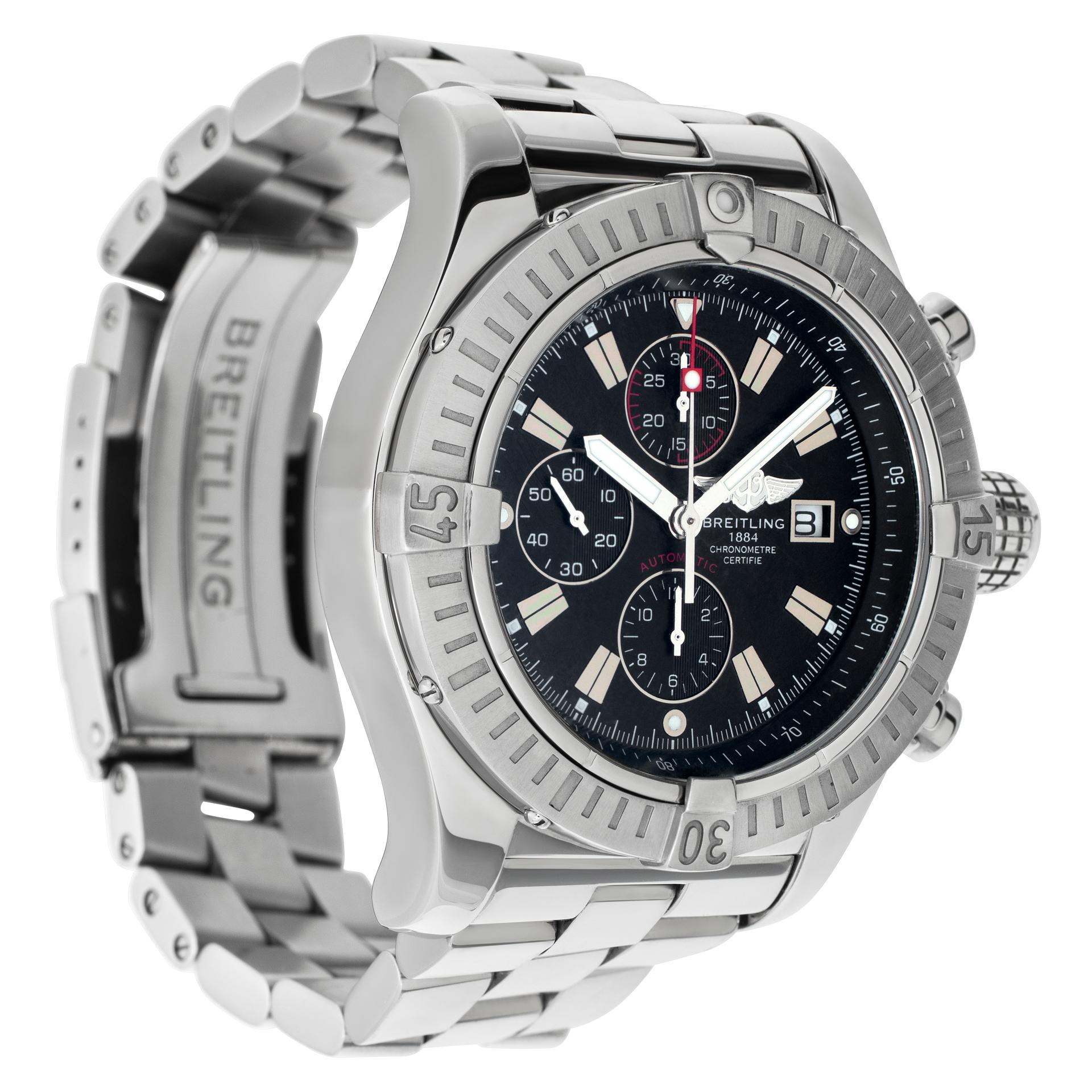 Breitling Super Avenger stainless steel Auto Wristwatch Ref  A13370 In Excellent Condition For Sale In Surfside, FL