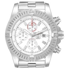 Breitling Super Avenger White Dial Chronograph Steel Men’s Watch A13370 Box Card