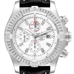 Breitling Super Avenger White Dial Chronograph Steel Mens Watch A13370