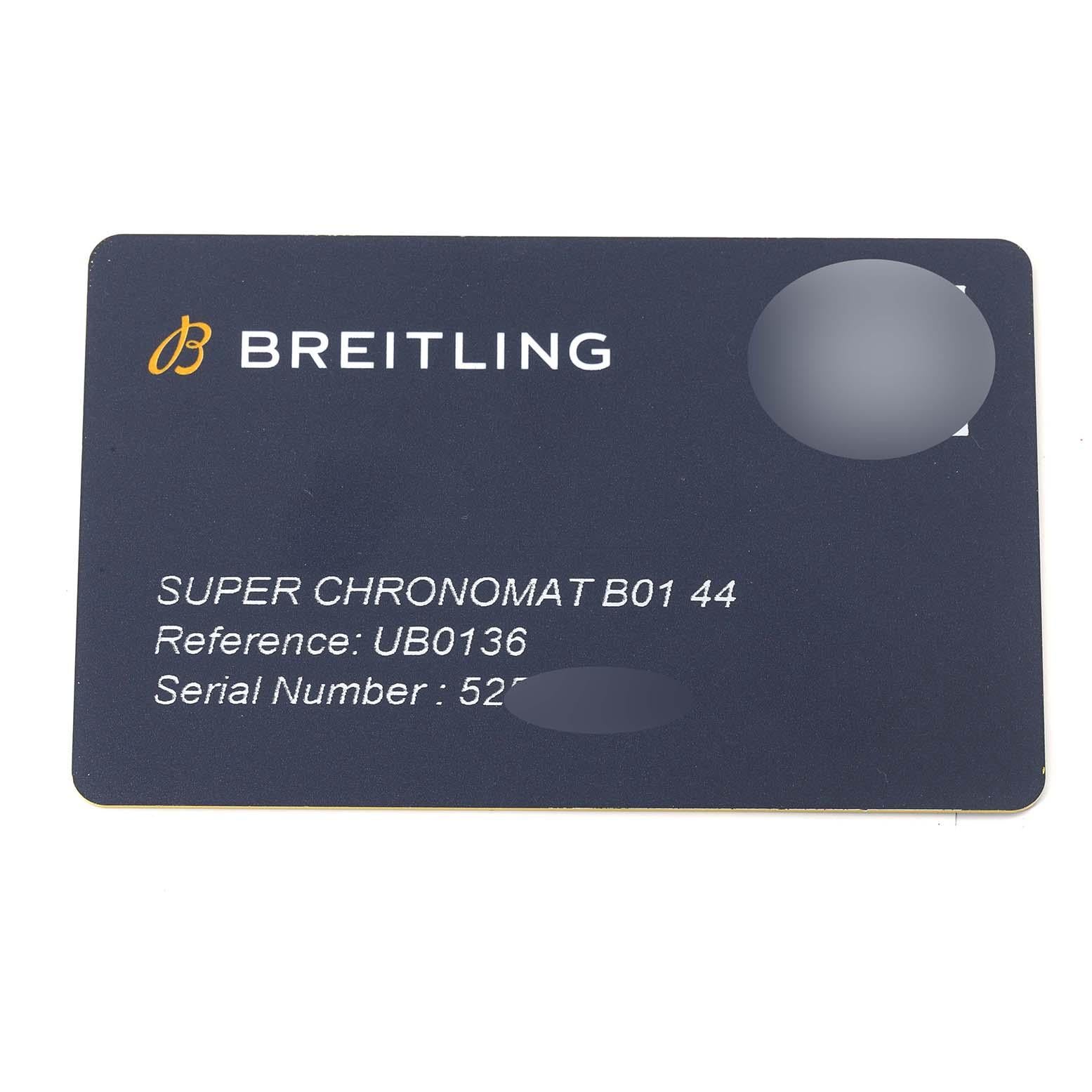 Men's Breitling Super Chronomat B01 44 Steel Rose Gold Mens Watch UB0136 Unworn For Sale