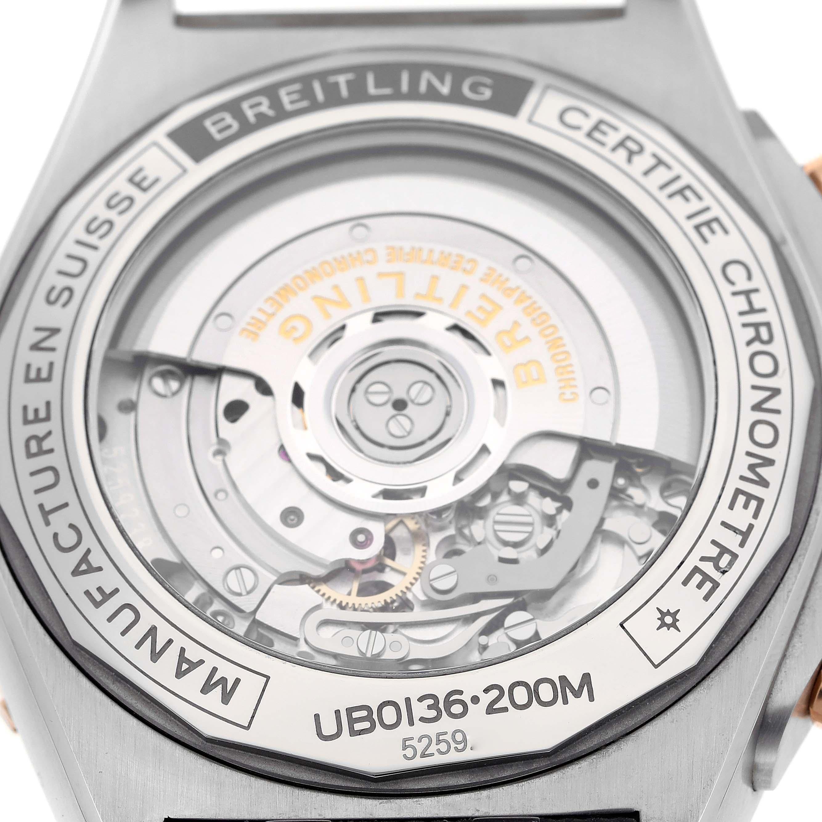Men's Breitling Super Chronomat B01 44 Steel Rose Gold Mens Watch UB0136 Unworn